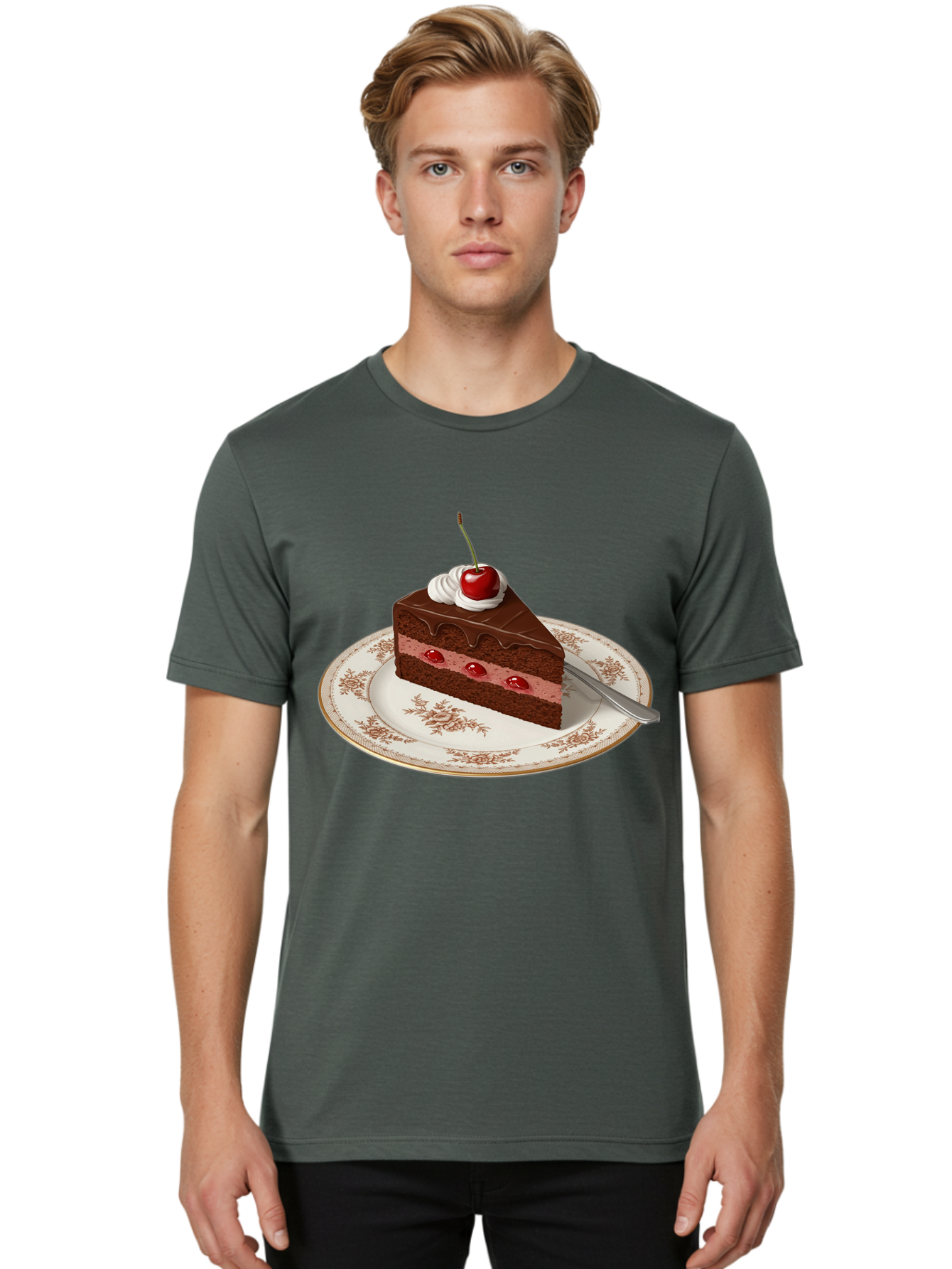 Black-Forest-Cake Men'S Graphic Tee, 100% Cotton, Comfortable Casual Summer Wear, Machine Washable, Vintage Camera, Old Camera, Antique Camera, Black Camera, Classic Photography, Photography Equipment, Nostalgic Device, Film Camera, Camera Art Bak069