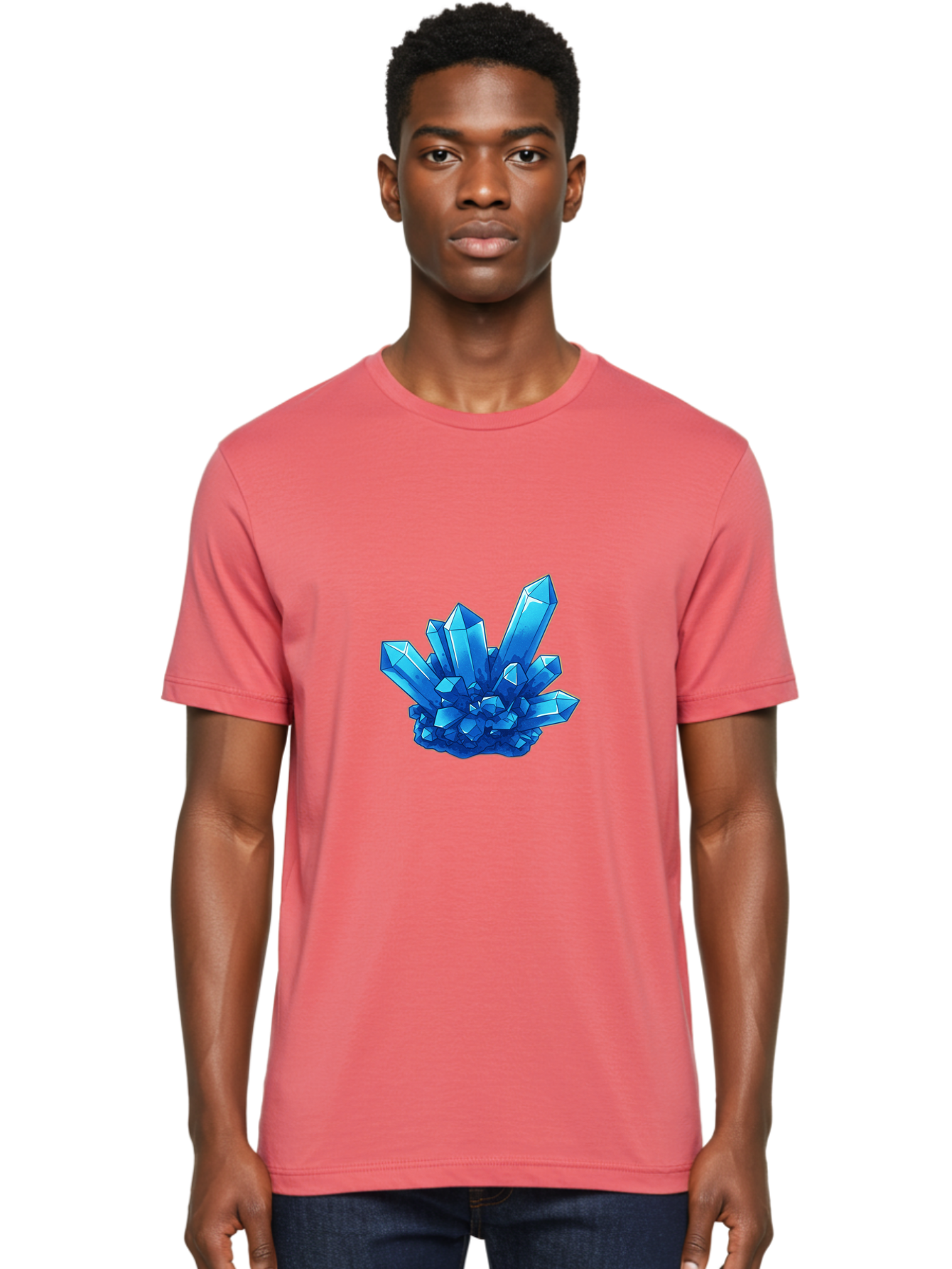 Blue-Crystal-Cluster Men'S Graphic Tee, 100% Cotton, Comfortable Casual Summer Wear, Machine Washable, Vintage Camera, Old Camera, Antique Camera, Black Camera, Classic Photography, Photography Equipment, Nostalgic Device, Film Camera, Bak076