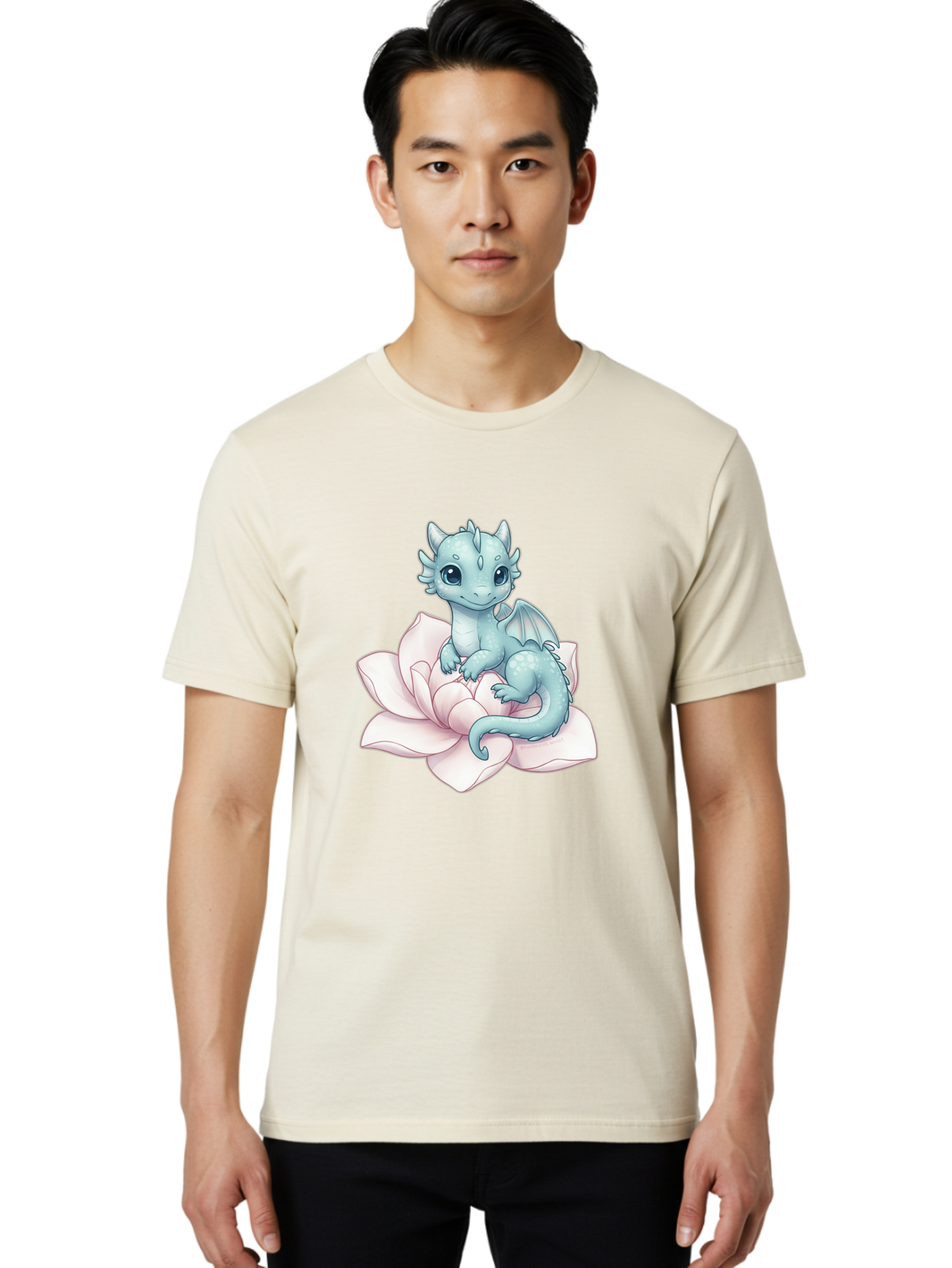 Blue-Dragon-On-Flower-1 Men'S Graphic Tee, 100% Cotton, Comfortable Casual Summer Wear, Machine Washable, Vintage Camera, Old Camera, Antique Camera, Black Camera, Classic Photography, Photography Equipment, Nostalgic Device, Film Camera, Bak077