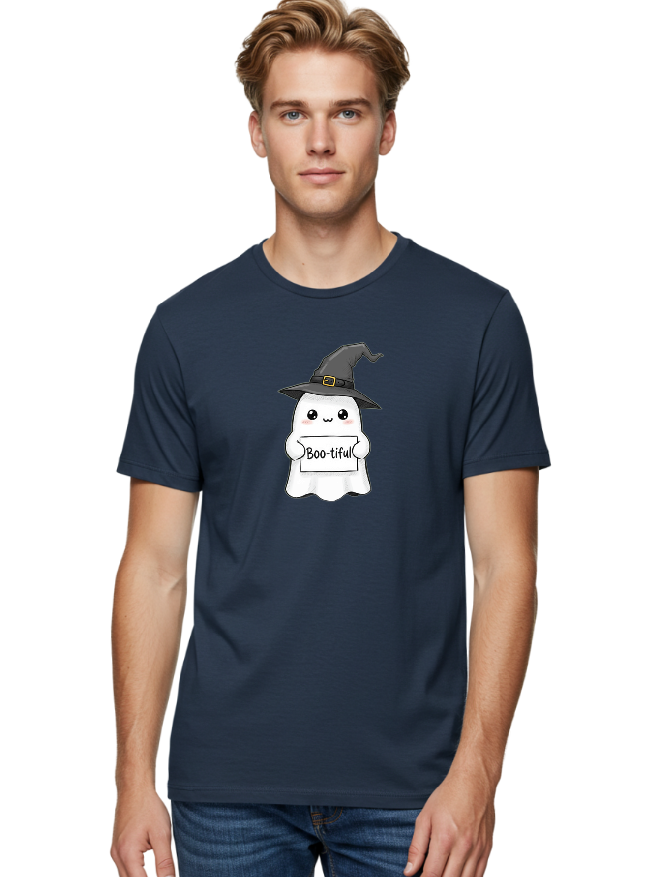 Boo-Tiful-Ghost-3 Men'S Graphic Tee, 100% Cotton, Comfortable Casual Summer Wear, Machine Washable, Vintage Camera, Old Camera, Antique Camera, Black Camera, Classic Photography, Photography Equipment, Nostalgic Device, Film Camera, Camera Art Bak095