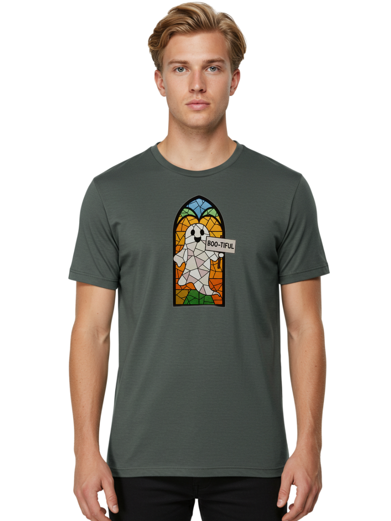 Boo-Tiful-Ghost-6 Men'S Graphic Tee, 100% Cotton, Comfortable Casual Summer Wear, Machine Washable, Vintage Camera, Old Camera, Antique Camera, Black Camera, Classic Photography, Photography Equipment, Nostalgic Device, Film Camera, Camera Art Bak098