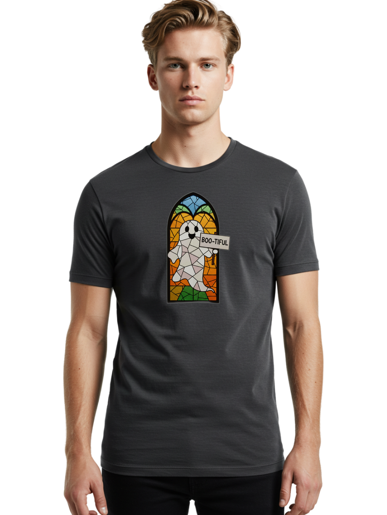 Boo-Tiful-Ghost-6 Men'S Graphic Tee, 100% Cotton, Comfortable Casual Summer Wear, Machine Washable, Vintage Camera, Old Camera, Antique Camera, Black Camera, Classic Photography, Photography Equipment, Nostalgic Device, Film Camera, Camera Art Bak098