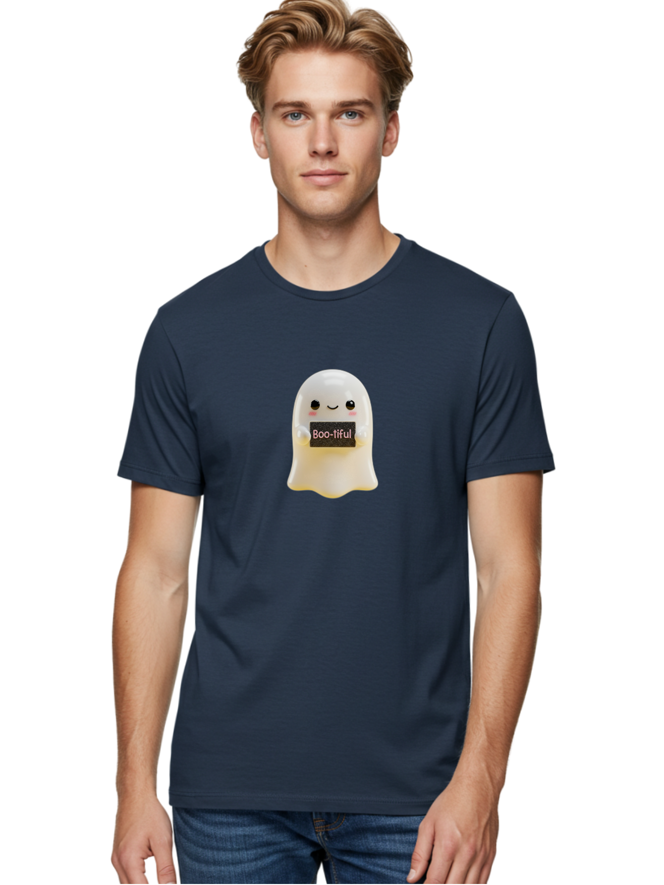 Boo-Tiful-Ghost Men'S Graphic Tee, 100% Cotton, Comfortable Casual Summer Wear, Machine Washable, Vintage Camera, Old Camera, Antique Camera, Black Camera, Classic Photography, Photography Equipment, Nostalgic Device, Film Camera, Camera Art Bak099