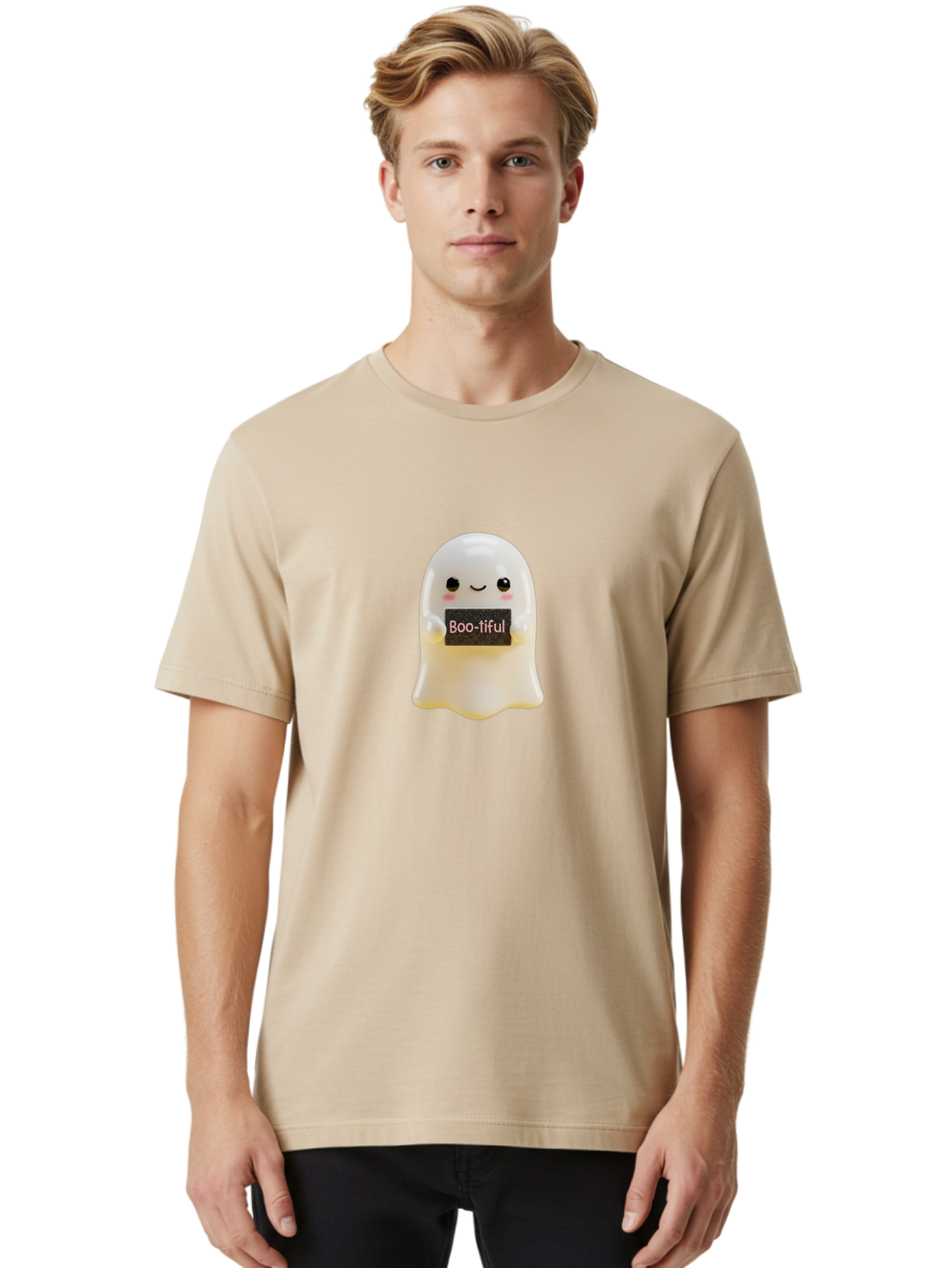 Boo-Tiful-Ghost Men'S Graphic Tee, 100% Cotton, Comfortable Casual Summer Wear, Machine Washable, Vintage Camera, Old Camera, Antique Camera, Black Camera, Classic Photography, Photography Equipment, Nostalgic Device, Film Camera, Camera Art Bak099
