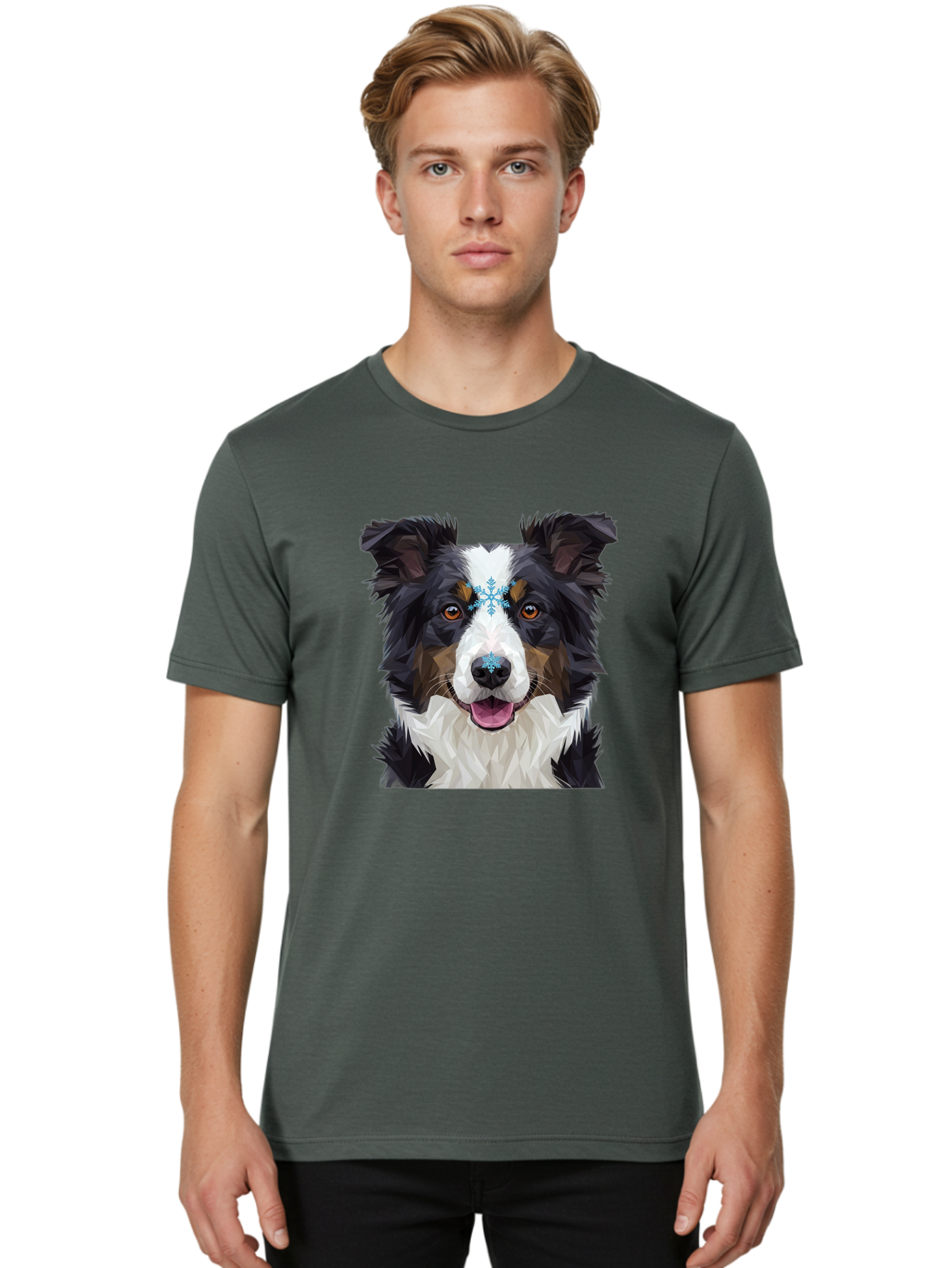 Border-Collie-With-Snowflake Men'S Graphic Tee, 100% Cotton, Comfortable Casual Summer Wear, Machine Washable, Vintage Camera, Old Camera, Antique Camera, Black Camera, Classic Photography, Photography Equipment, Nostalgic Device, Film Camera, Bak102