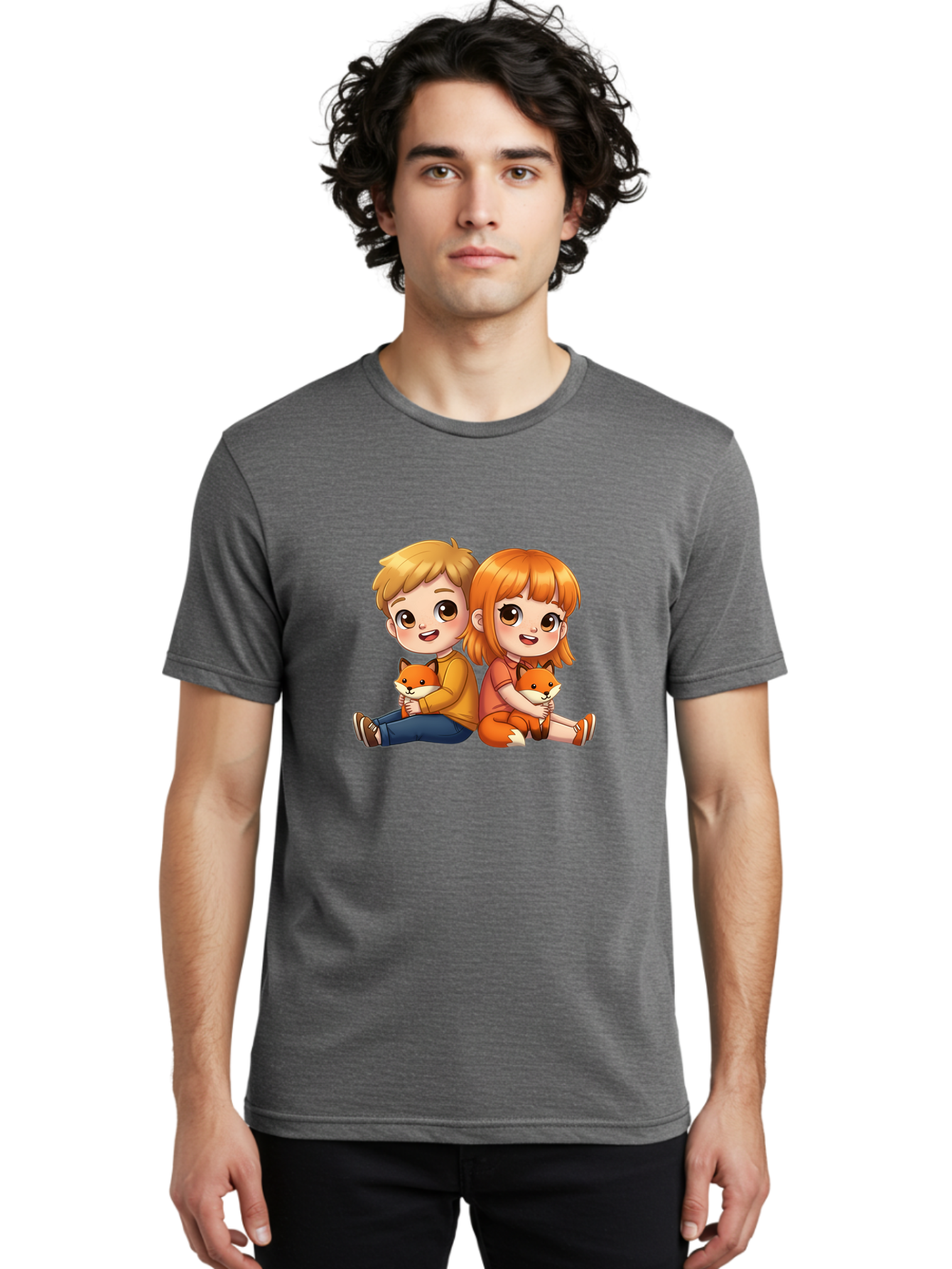 Boy-And-Girl-With-Foxes Men'S Graphic Tee, 100% Cotton, Comfortable Casual Summer Wear, Machine Washable, Vintage Camera, Old Camera, Antique Camera, Black Camera, Classic Photography, Photography Equipment, Nostalgic Device, Film Camera, Bak104