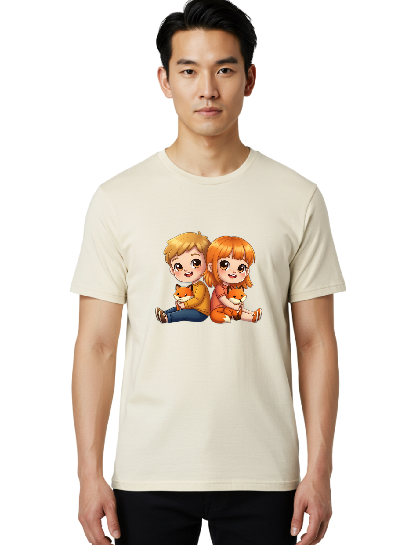 Boy-And-Girl-With-Foxes Men'S Graphic Tee, 100% Cotton, Comfortable Casual Summer Wear, Machine Washable, Vintage Camera, Old Camera, Antique Camera, Black Camera, Classic Photography, Photography Equipment, Nostalgic Device, Film Camera, Bak104