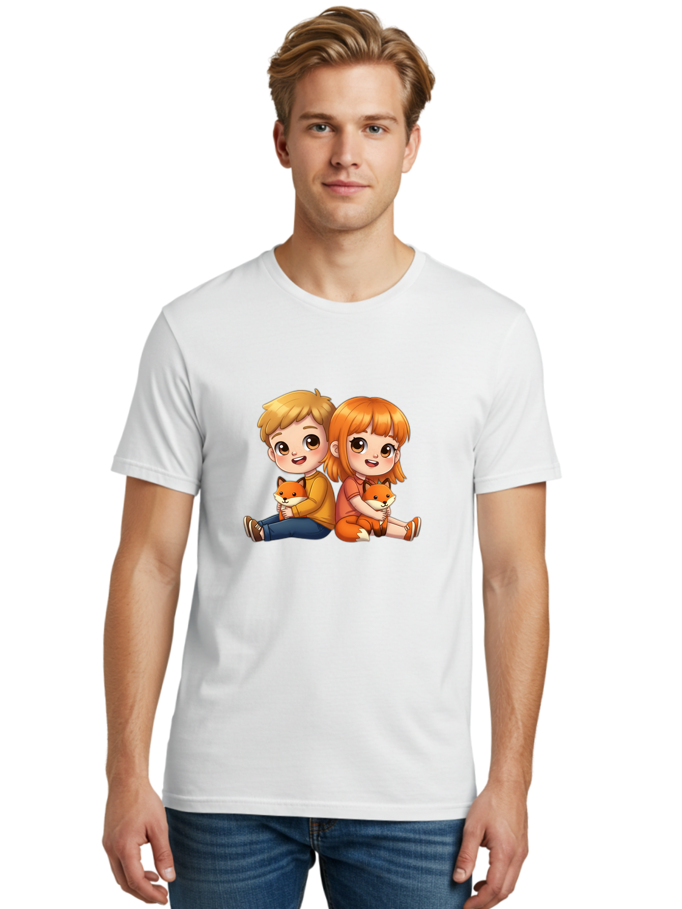 Boy-And-Girl-With-Foxes Men'S Graphic Tee, 100% Cotton, Comfortable Casual Summer Wear, Machine Washable, Vintage Camera, Old Camera, Antique Camera, Black Camera, Classic Photography, Photography Equipment, Nostalgic Device, Film Camera, Bak104