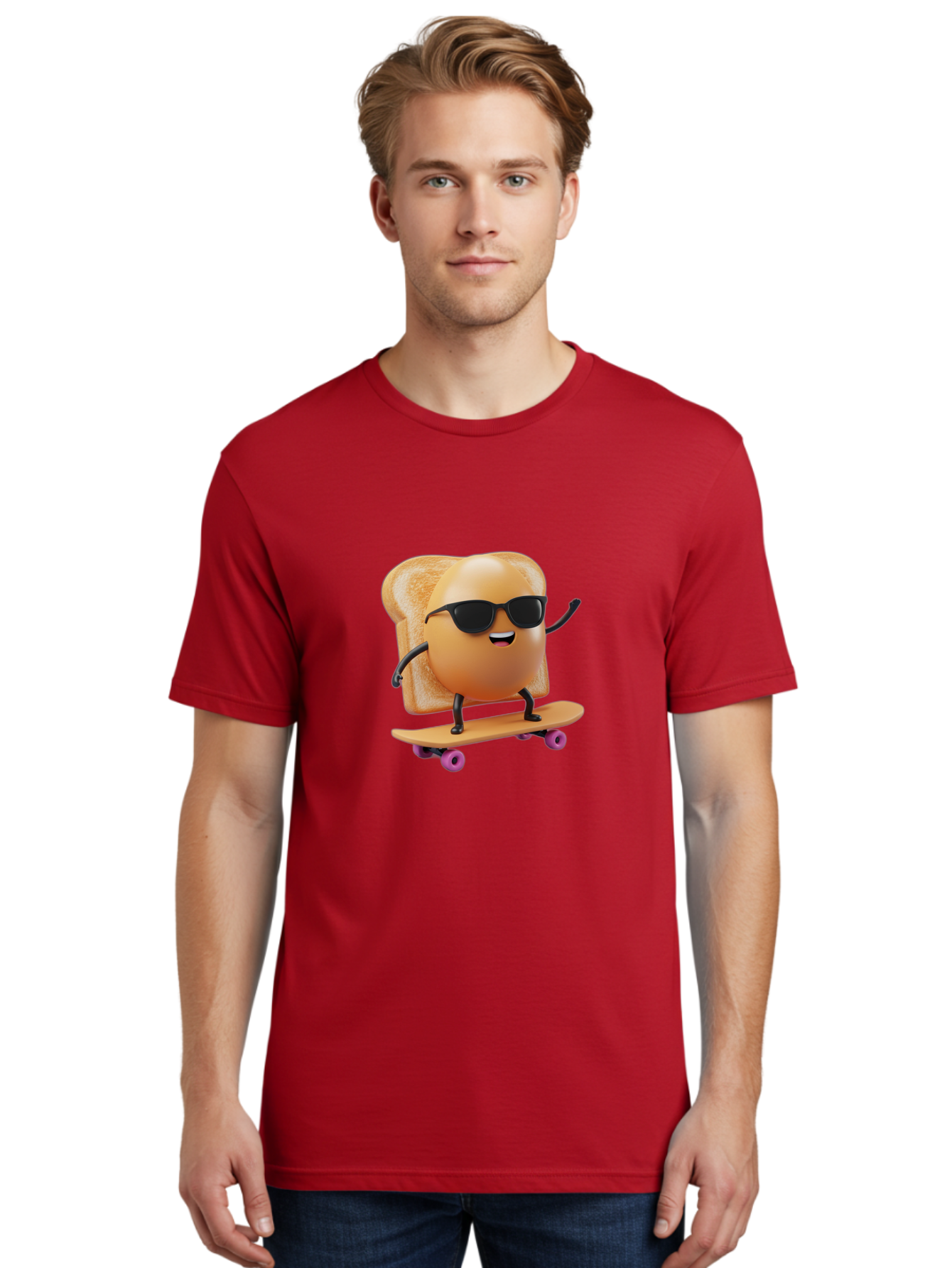 Bread-Character-Skateboarding Men'S Graphic Tee, 100% Cotton, Comfortable Casual Summer Wear, Machine Washable, Vintage Camera, Old Camera, Antique Camera, Black Camera, Classic Photography, Photography Equipment, Nostalgic Device, Bak112