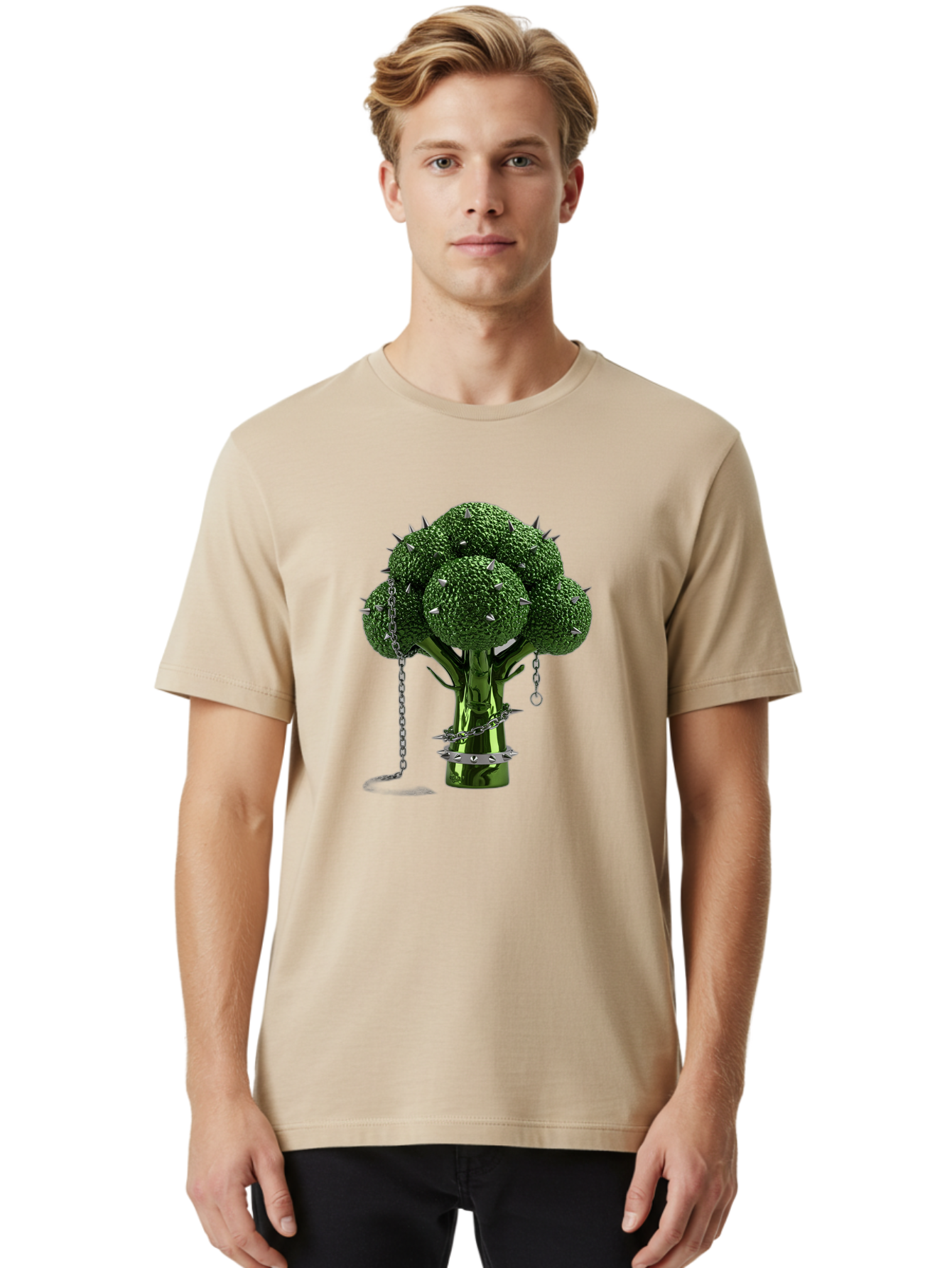 Broccoli-With-Spikes-And-Chains Men'S Graphic Tee, 100% Cotton, Comfortable Casual Summer Wear, Machine Washable, Vintage Camera, Old Camera, Antique Camera, Black Camera, Classic Photography, Photography Equipment, Nostalgic Device, Bak117
