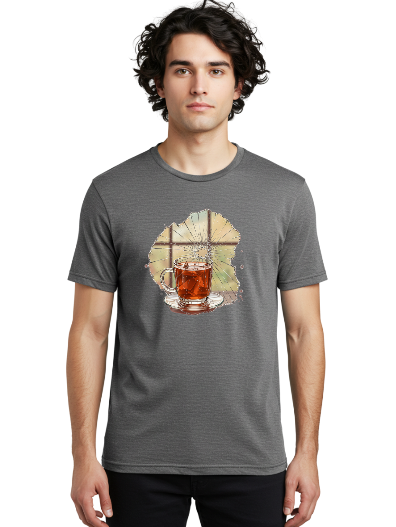 Broken-Glass-Tea Men'S Graphic Tee, 100% Cotton, Comfortable Casual Summer Wear, Machine Washable, Vintage Camera, Old Camera, Antique Camera, Black Camera, Classic Photography, Photography Equipment, Nostalgic Device, Film Camera, Camera Art Bak121