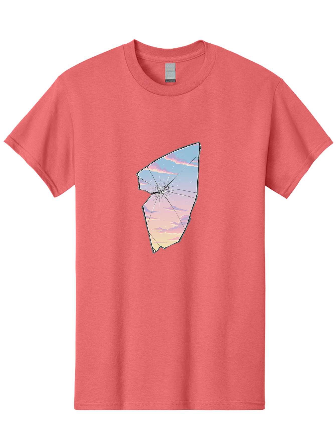 Broken-Glass-With-Sunset Men'S Graphic Tee, 100% Cotton, Comfortable Casual Summer Wear, Machine Washable, Vintage Camera, Old Camera, Antique Camera, Black Camera, Classic Photography, Photography Equipment, Nostalgic Device, Film Camera, Bak122