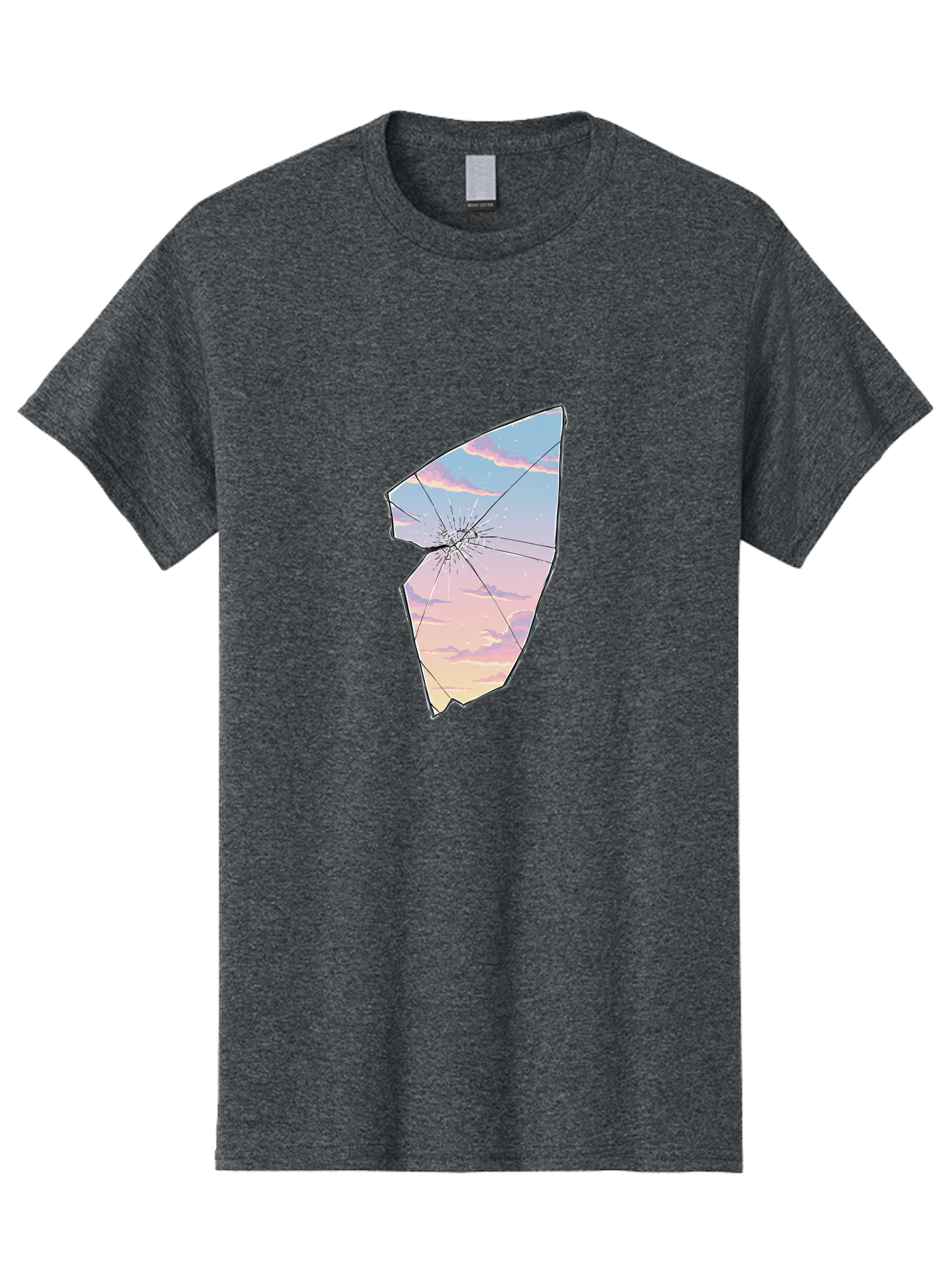 Broken-Glass-With-Sunset Men'S Graphic Tee, 100% Cotton, Comfortable Casual Summer Wear, Machine Washable, Vintage Camera, Old Camera, Antique Camera, Black Camera, Classic Photography, Photography Equipment, Nostalgic Device, Film Camera, Bak122