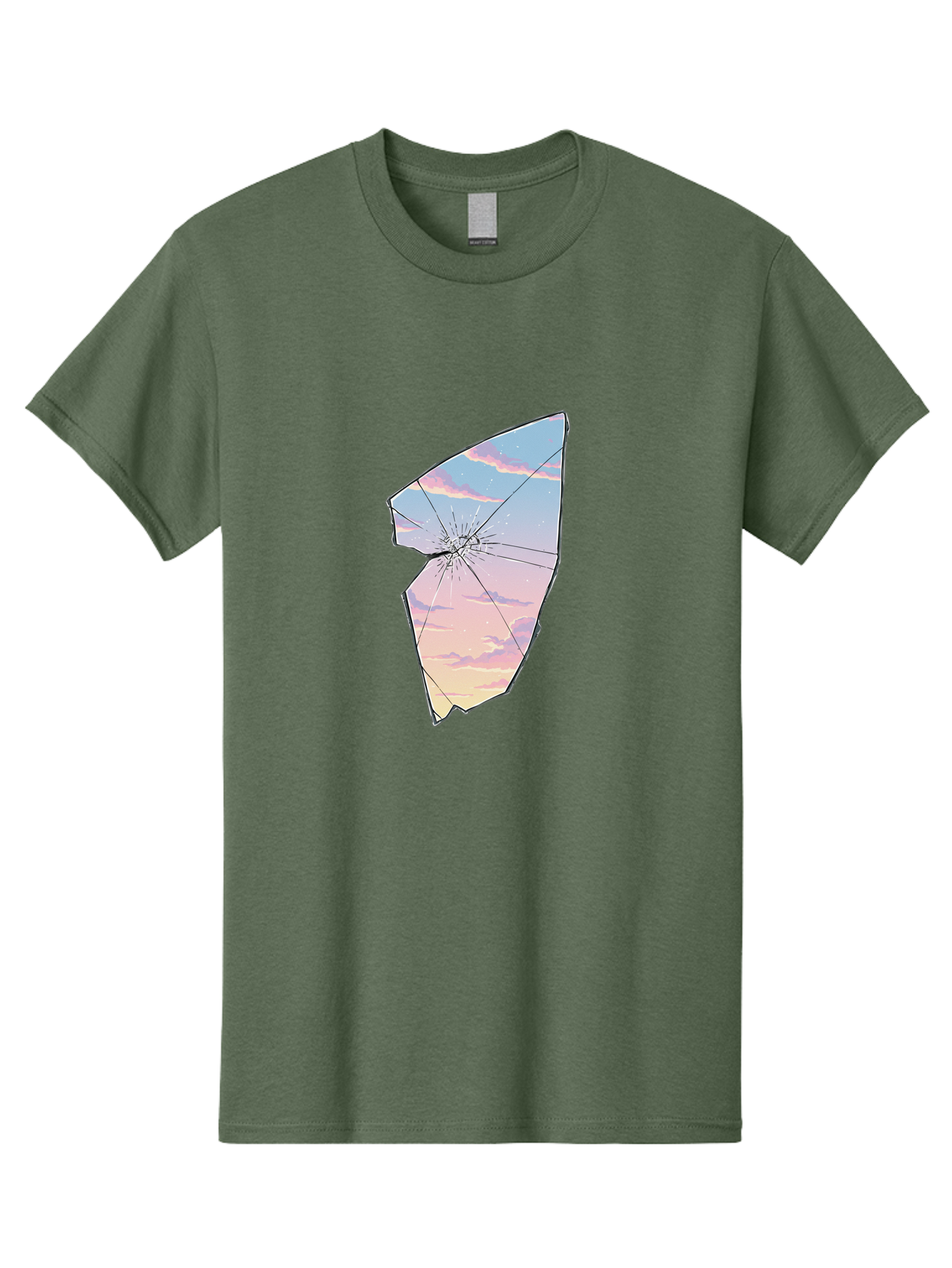 Broken-Glass-With-Sunset Men'S Graphic Tee, 100% Cotton, Comfortable Casual Summer Wear, Machine Washable, Vintage Camera, Old Camera, Antique Camera, Black Camera, Classic Photography, Photography Equipment, Nostalgic Device, Film Camera, Bak122