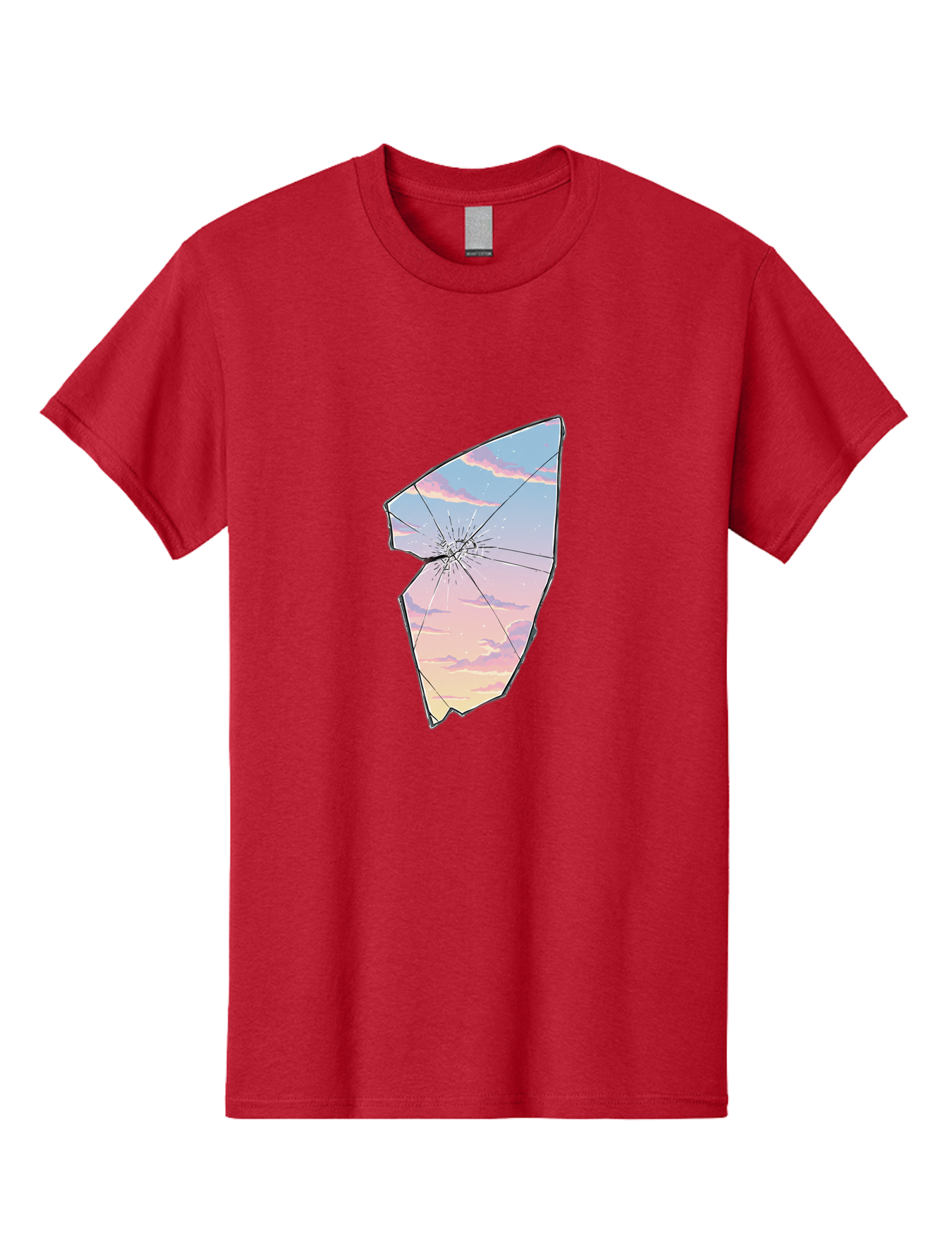 Broken-Glass-With-Sunset Men'S Graphic Tee, 100% Cotton, Comfortable Casual Summer Wear, Machine Washable, Vintage Camera, Old Camera, Antique Camera, Black Camera, Classic Photography, Photography Equipment, Nostalgic Device, Film Camera, Bak122