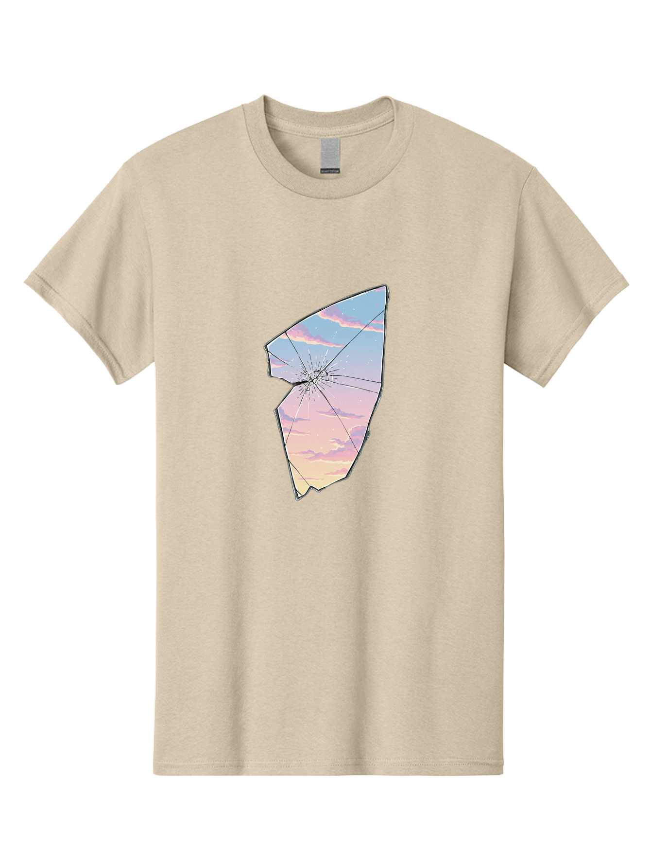 Broken-Glass-With-Sunset Men'S Graphic Tee, 100% Cotton, Comfortable Casual Summer Wear, Machine Washable, Vintage Camera, Old Camera, Antique Camera, Black Camera, Classic Photography, Photography Equipment, Nostalgic Device, Film Camera, Bak122