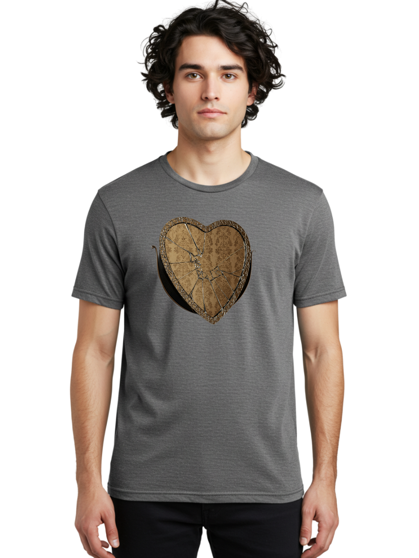 Broken-Heart-2 Men'S Graphic Tee, 100% Cotton, Comfortable Casual Summer Wear, Machine Washable, Vintage Camera, Old Camera, Antique Camera, Black Camera, Classic Photography, Photography Equipment, Nostalgic Device, Film Camera, Camera Art Bak125