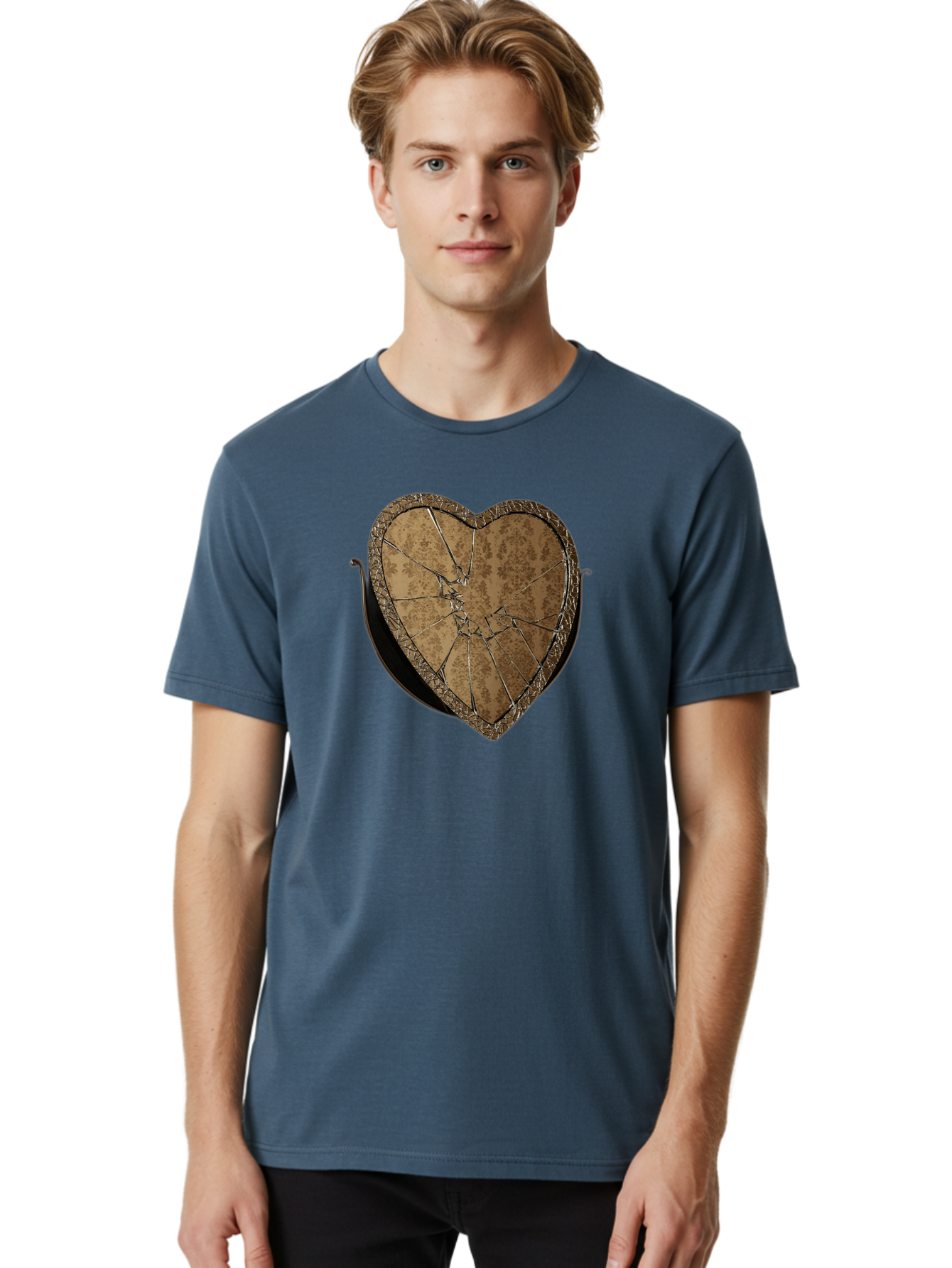 Broken-Heart-2 Men'S Graphic Tee, 100% Cotton, Comfortable Casual Summer Wear, Machine Washable, Vintage Camera, Old Camera, Antique Camera, Black Camera, Classic Photography, Photography Equipment, Nostalgic Device, Film Camera, Camera Art Bak125