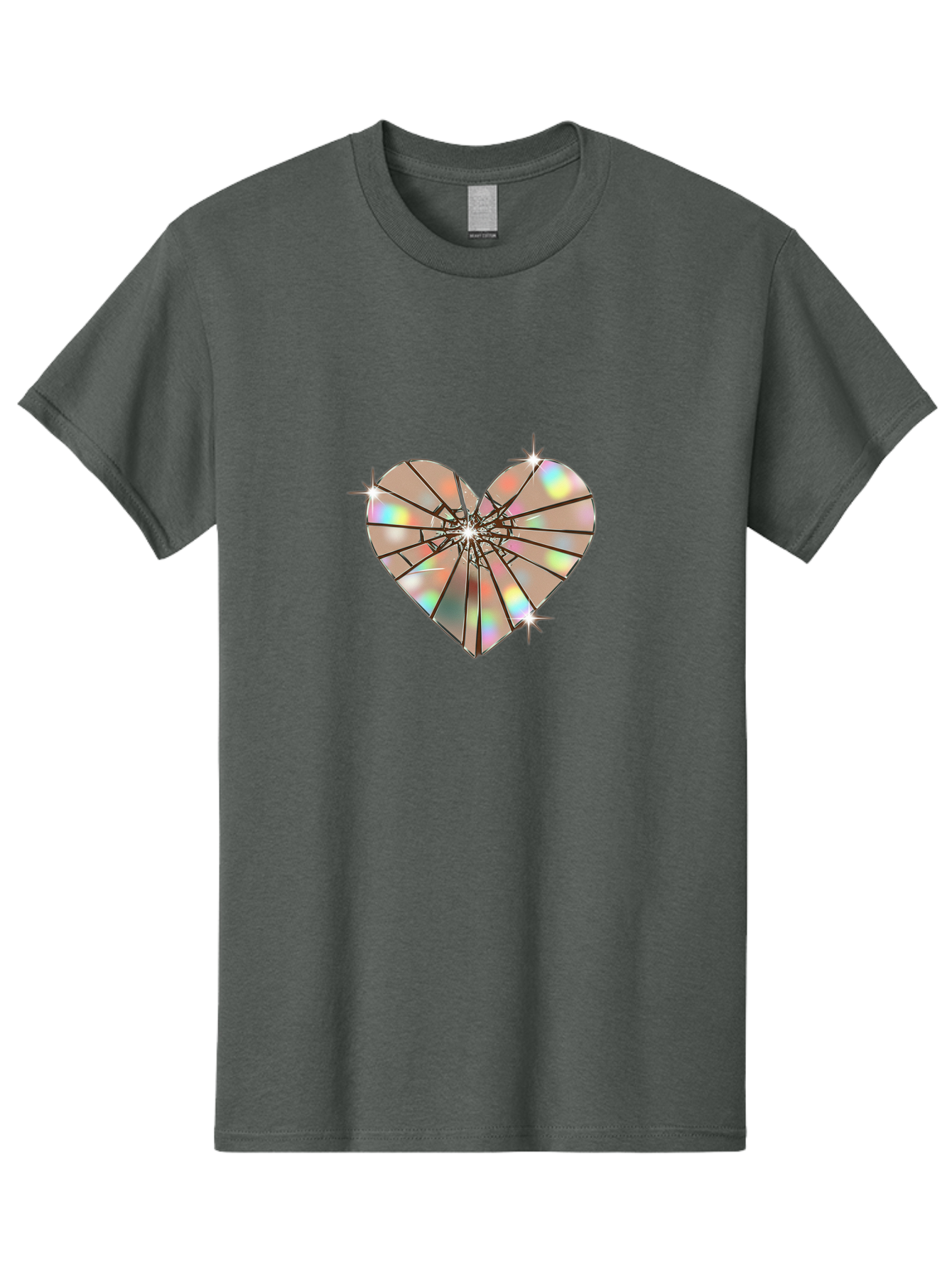 Broken-Holographic-Heart-1 Men'S Graphic Tee, 100% Cotton, Comfortable Casual Summer Wear, Machine Washable, Vintage Camera, Old Camera, Antique Camera, Black Camera, Classic Photography, Photography Equipment, Nostalgic Device, Film Camera, Bak127