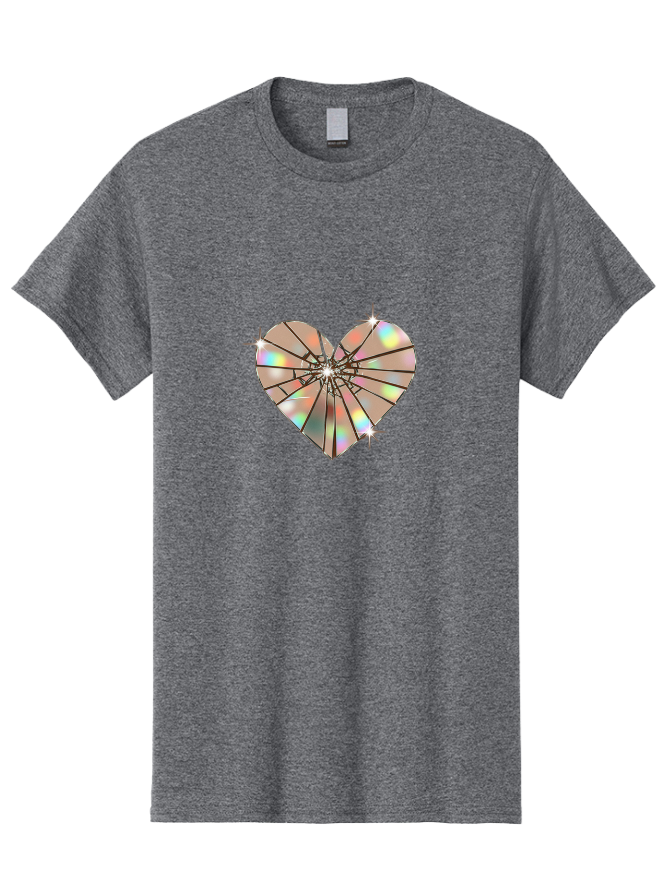 Broken-Holographic-Heart-1 Men'S Graphic Tee, 100% Cotton, Comfortable Casual Summer Wear, Machine Washable, Vintage Camera, Old Camera, Antique Camera, Black Camera, Classic Photography, Photography Equipment, Nostalgic Device, Film Camera, Bak127