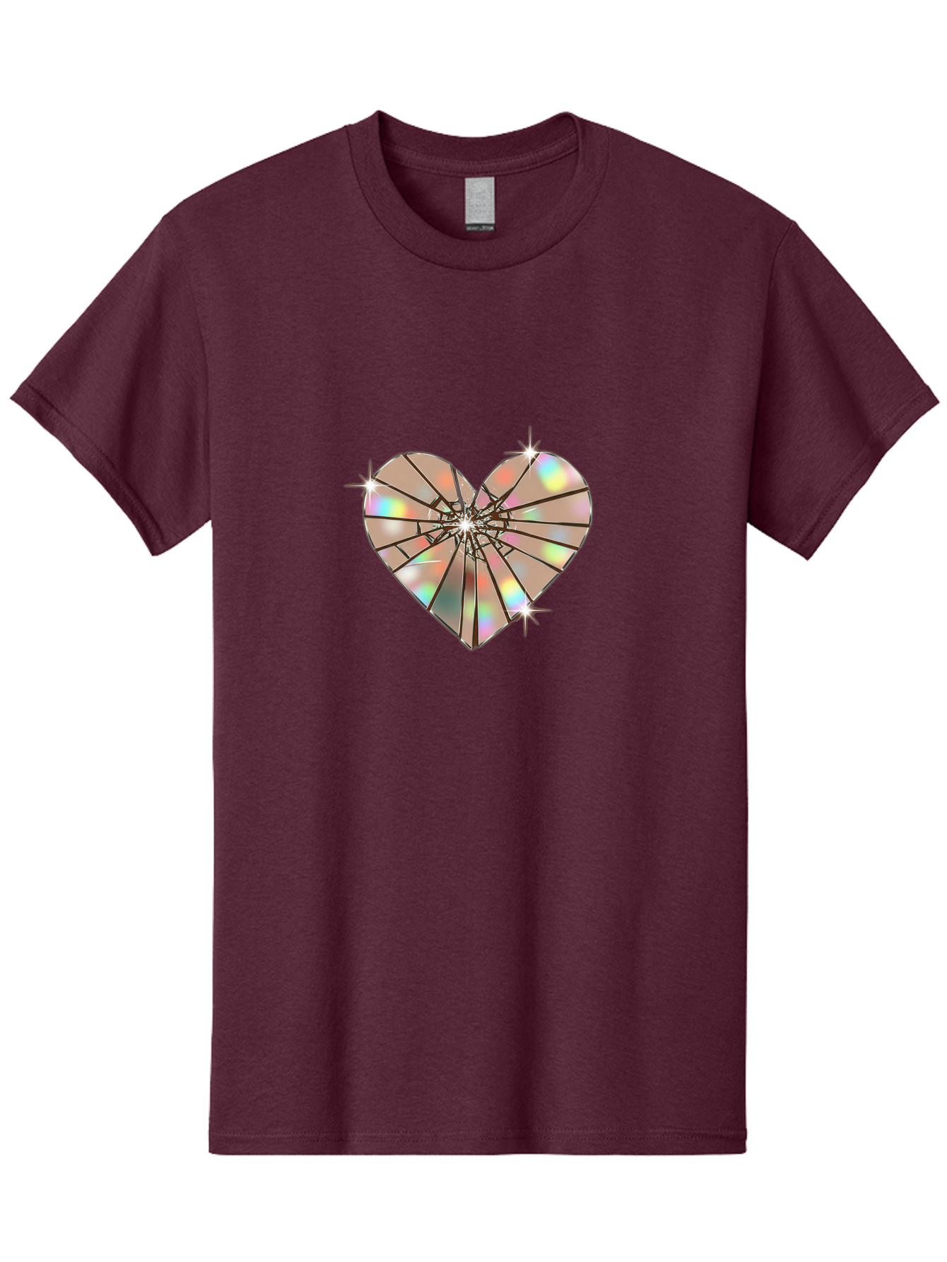 Broken-Holographic-Heart-1 Men'S Graphic Tee, 100% Cotton, Comfortable Casual Summer Wear, Machine Washable, Vintage Camera, Old Camera, Antique Camera, Black Camera, Classic Photography, Photography Equipment, Nostalgic Device, Film Camera, Bak127