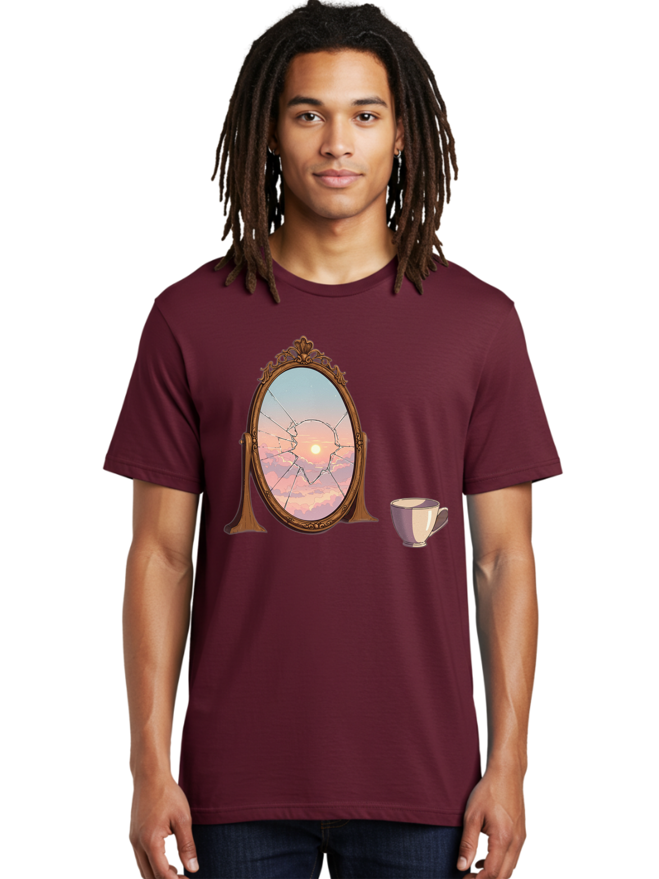 Broken-Mirror-1 Men'S Graphic Tee, 100% Cotton, Comfortable Casual Summer Wear, Machine Washable, Vintage Camera, Old Camera, Antique Camera, Black Camera, Classic Photography, Photography Equipment, Nostalgic Device, Film Camera, Camera Art Bak129