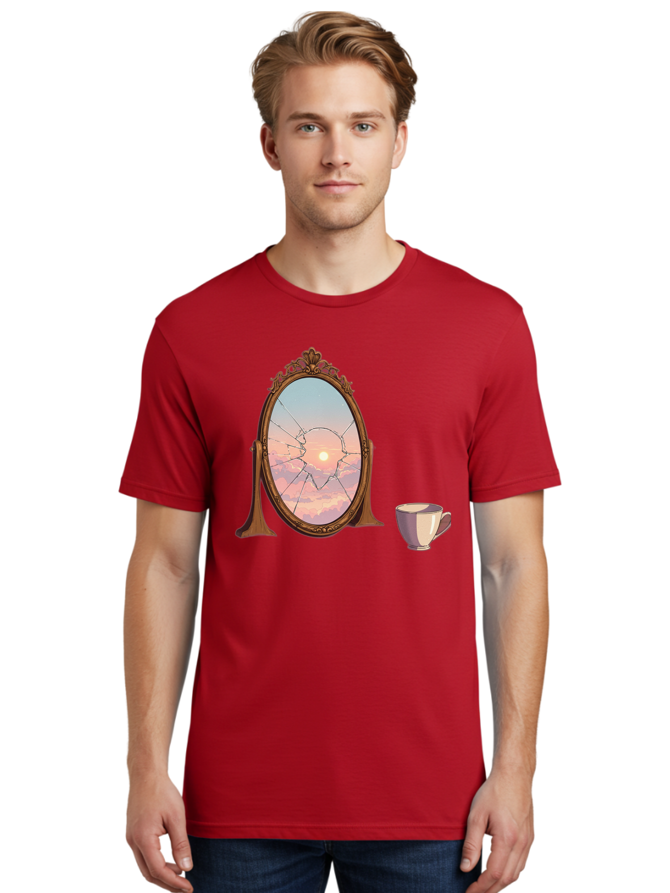 Broken-Mirror-1 Men'S Graphic Tee, 100% Cotton, Comfortable Casual Summer Wear, Machine Washable, Vintage Camera, Old Camera, Antique Camera, Black Camera, Classic Photography, Photography Equipment, Nostalgic Device, Film Camera, Camera Art Bak129