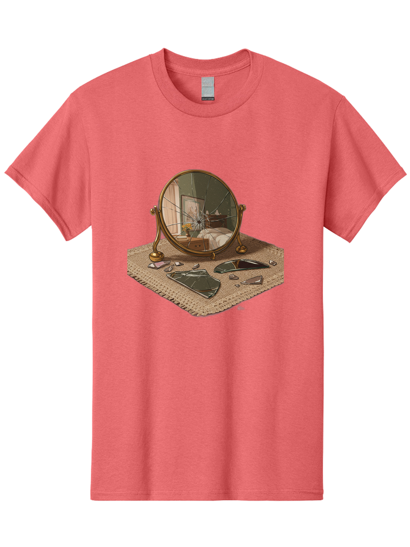 Broken-Mirror-3 Men'S Graphic Tee, 100% Cotton, Comfortable Casual Summer Wear, Machine Washable, Vintage Camera, Old Camera, Antique Camera, Black Camera, Classic Photography, Photography Equipment, Nostalgic Device, Film Camera, Camera Art Bak131