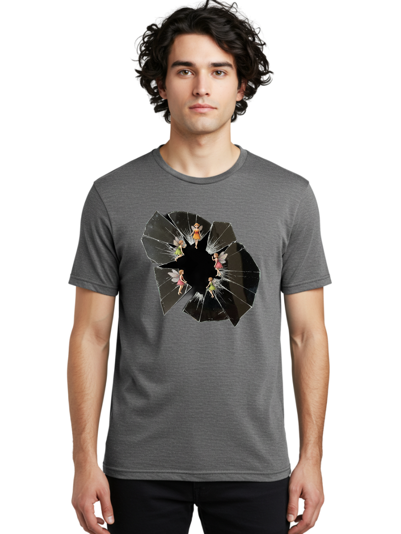 Broken-Mirror-Fairies Men'S Graphic Tee, 100% Cotton, Comfortable Casual Summer Wear, Machine Washable, Vintage Camera, Old Camera, Antique Camera, Black Camera, Classic Photography, Photography Equipment, Nostalgic Device, Film Camera, Bak133