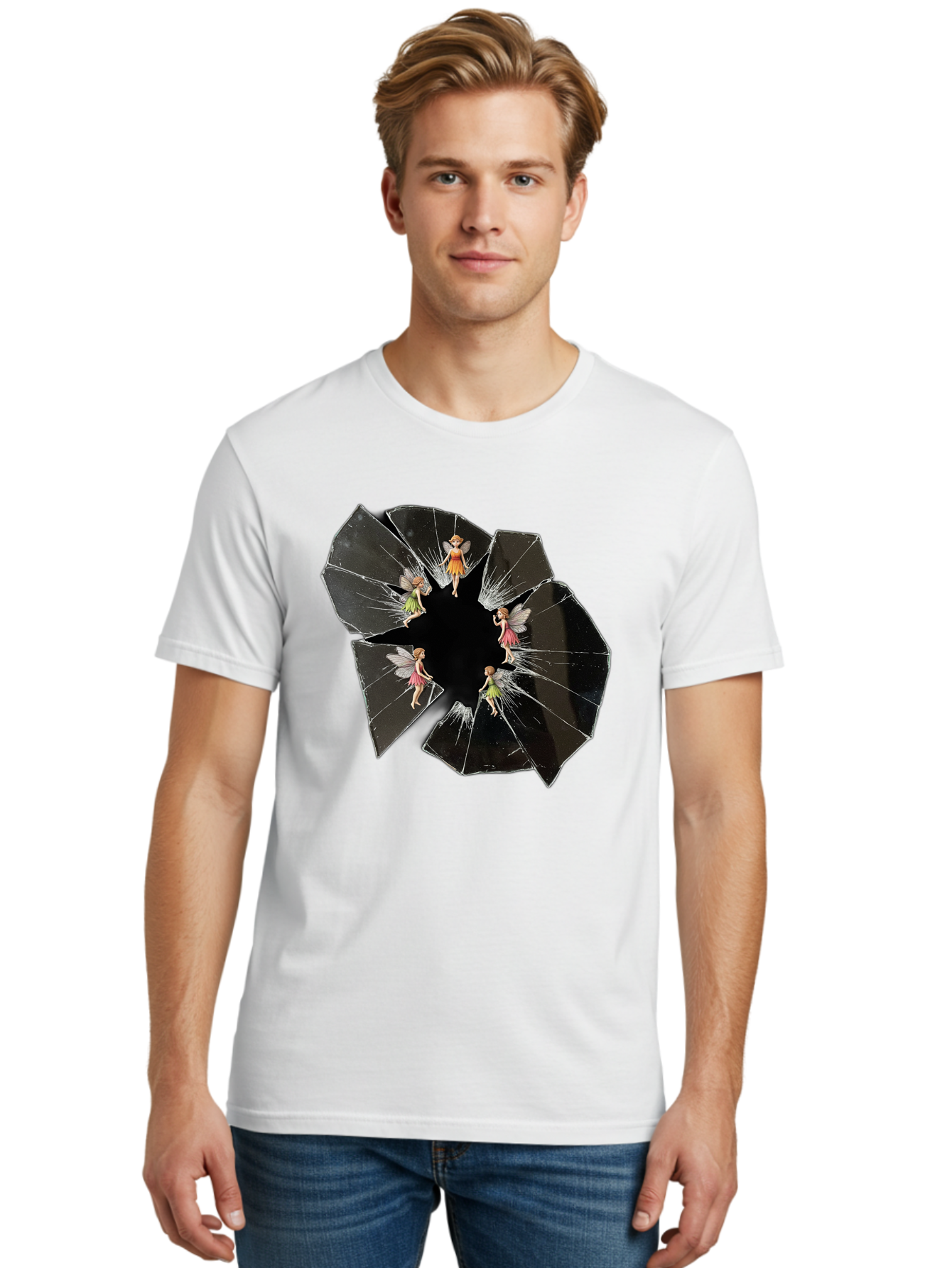 Broken-Mirror-Fairies Men'S Graphic Tee, 100% Cotton, Comfortable Casual Summer Wear, Machine Washable, Vintage Camera, Old Camera, Antique Camera, Black Camera, Classic Photography, Photography Equipment, Nostalgic Device, Film Camera, Bak133