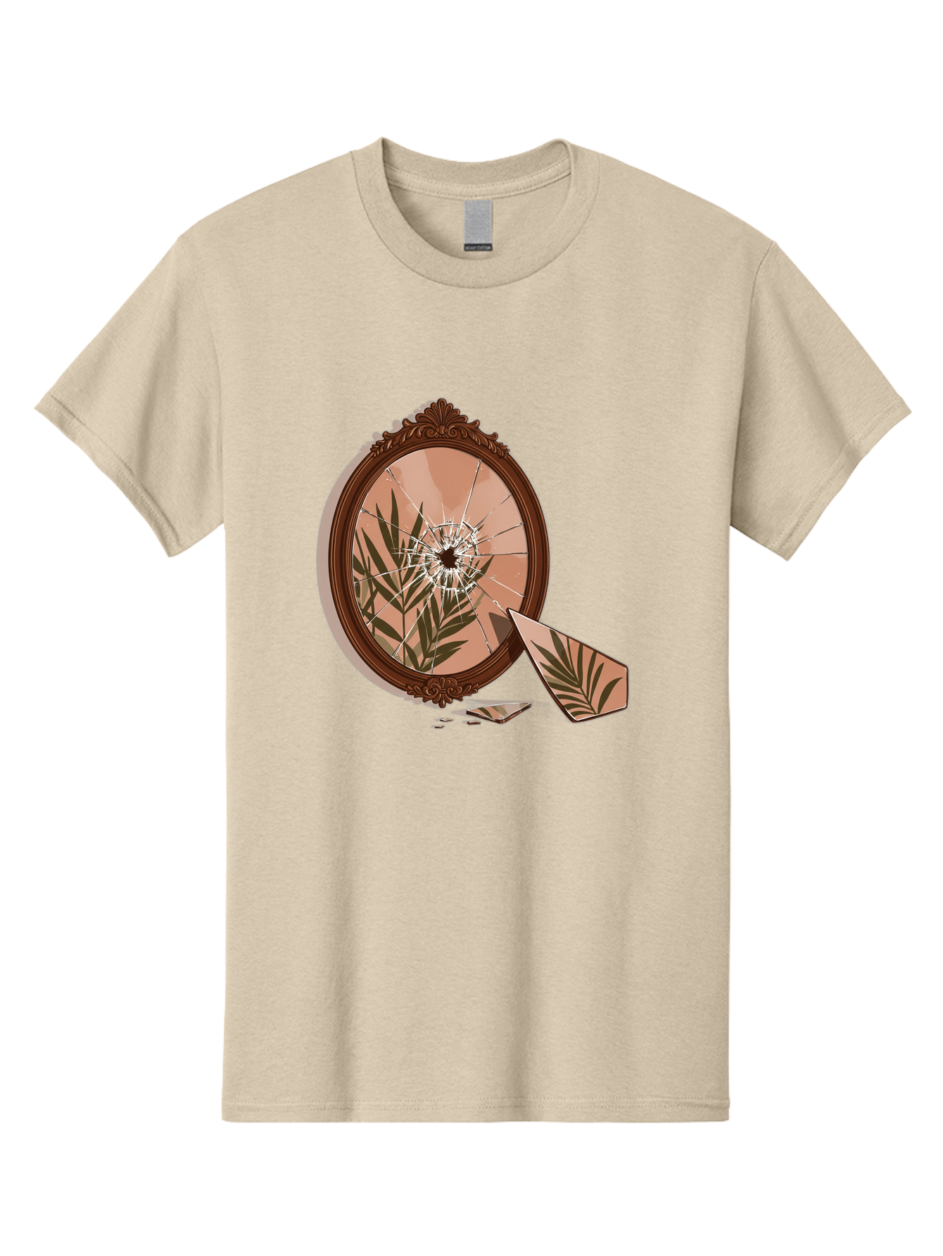 Broken-Mirror-With-Cannabis-Leaf Men'S Graphic Tee, 100% Cotton, Comfortable Casual Summer Wear, Machine Washable, Vintage Camera, Old Camera, Antique Camera, Black Camera, Classic Photography, Photography Equipment, Nostalgic Device, Bak135