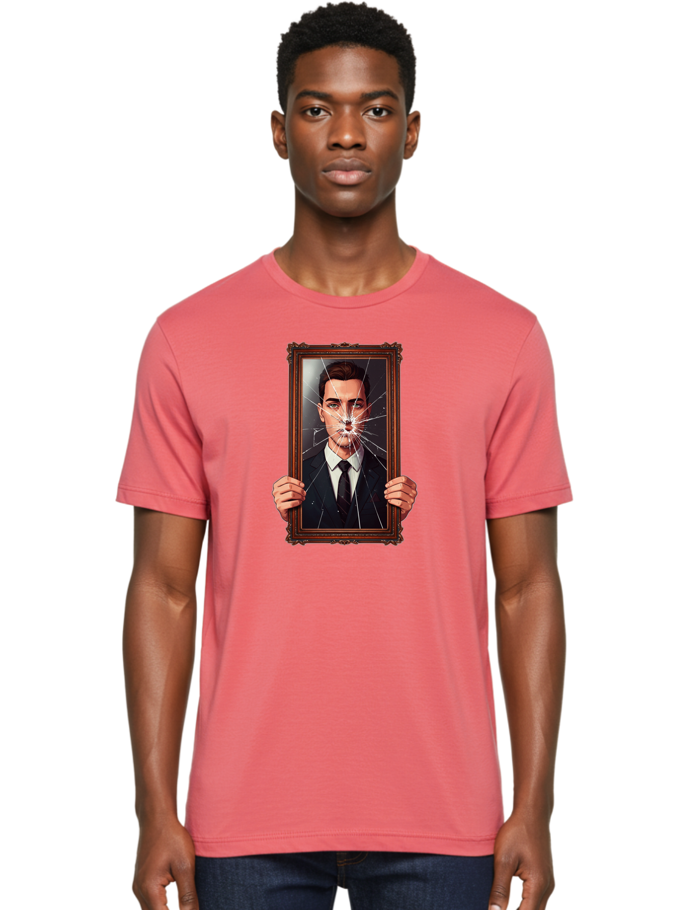 Broken-Portrait Men'S Graphic Tee, 100% Cotton, Comfortable Casual Summer Wear, Machine Washable, Vintage Camera, Old Camera, Antique Camera, Black Camera, Classic Photography, Photography Equipment, Nostalgic Device, Film Camera, Camera Art Bak138