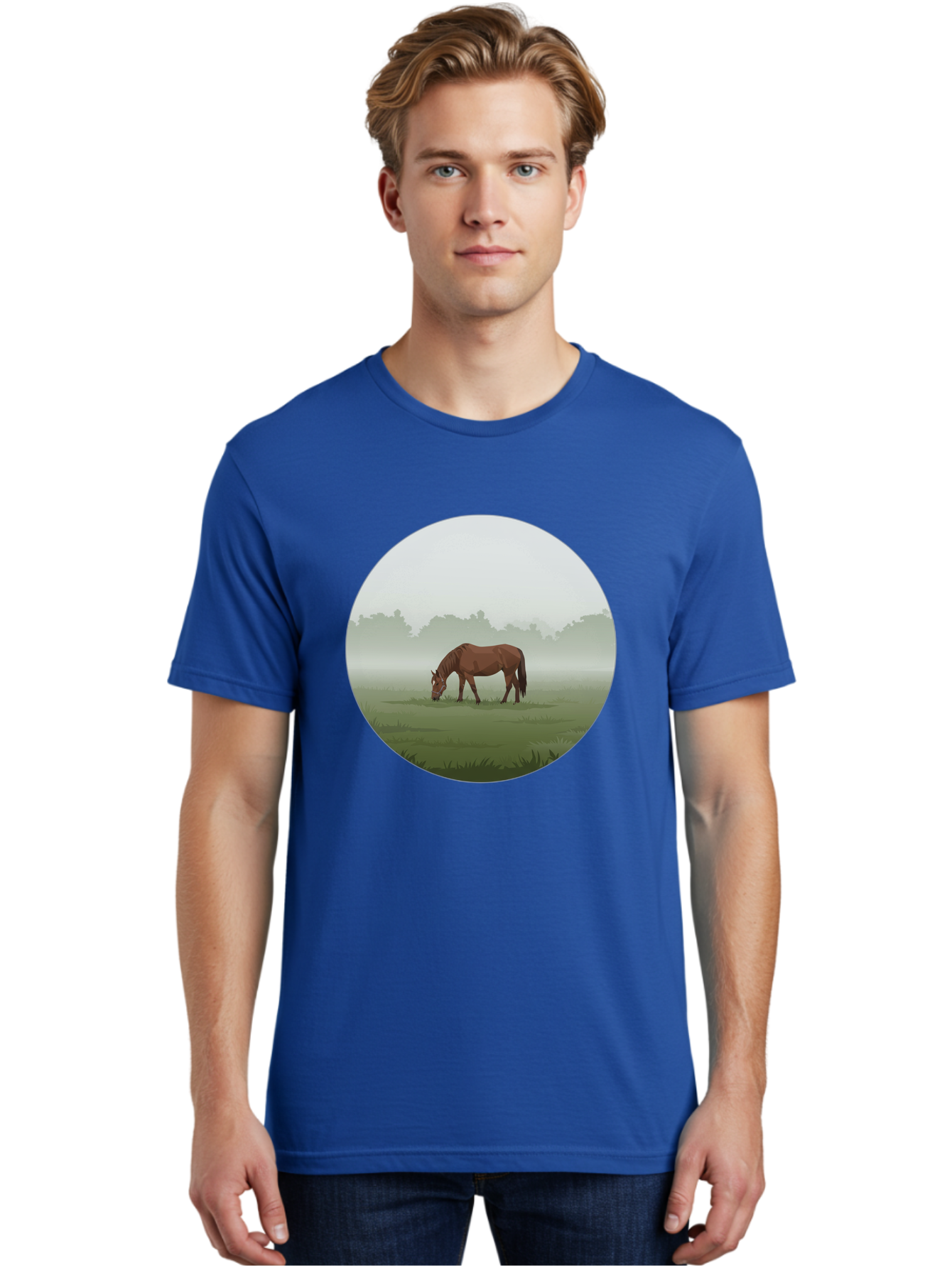 Brown-Horse-Grazing Men'S Graphic Tee, 100% Cotton, Comfortable Casual Summer Wear, Machine Washable, Vintage Camera, Old Camera, Antique Camera, Black Camera, Classic Photography, Photography Equipment, Nostalgic Device, Film Camera, Bak142