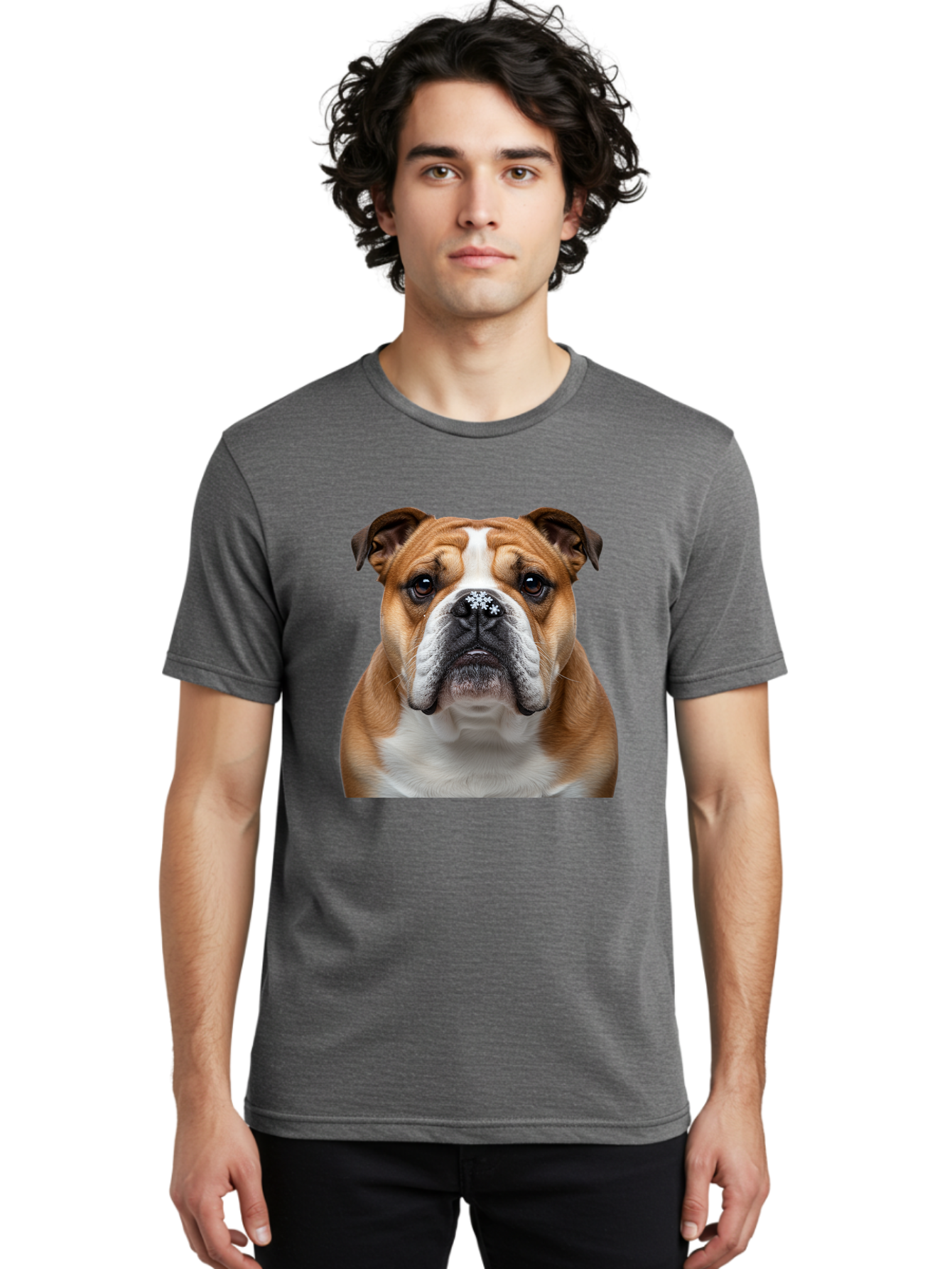 Bulldog-Portrait Men'S Graphic Tee, 100% Cotton, Comfortable Casual Summer Wear, Machine Washable, Vintage Camera, Old Camera, Antique Camera, Black Camera, Classic Photography, Photography Equipment, Nostalgic Device, Film Camera, Camera Art Bak145