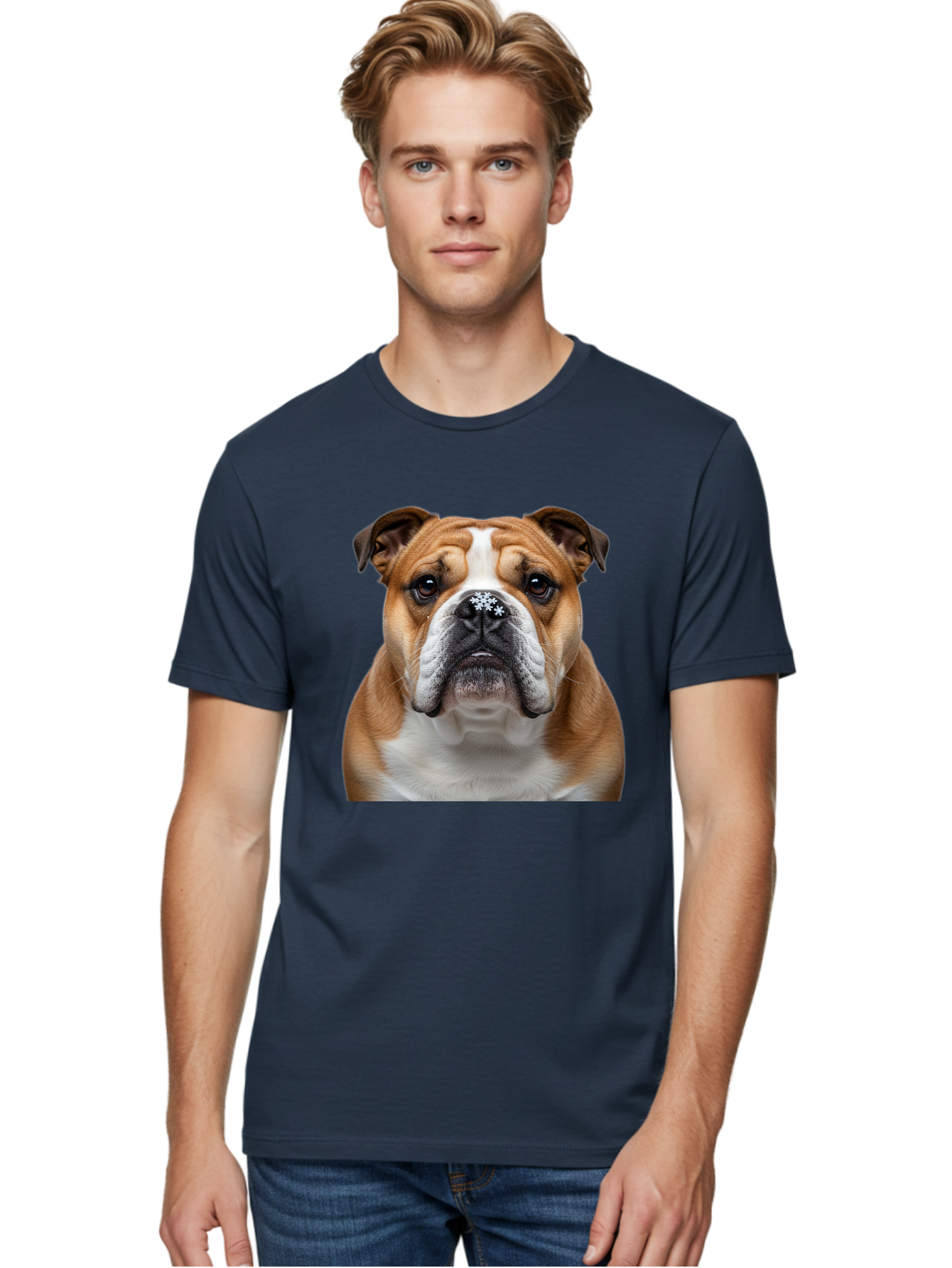 Bulldog-Portrait Men'S Graphic Tee, 100% Cotton, Comfortable Casual Summer Wear, Machine Washable, Vintage Camera, Old Camera, Antique Camera, Black Camera, Classic Photography, Photography Equipment, Nostalgic Device, Film Camera, Camera Art Bak145