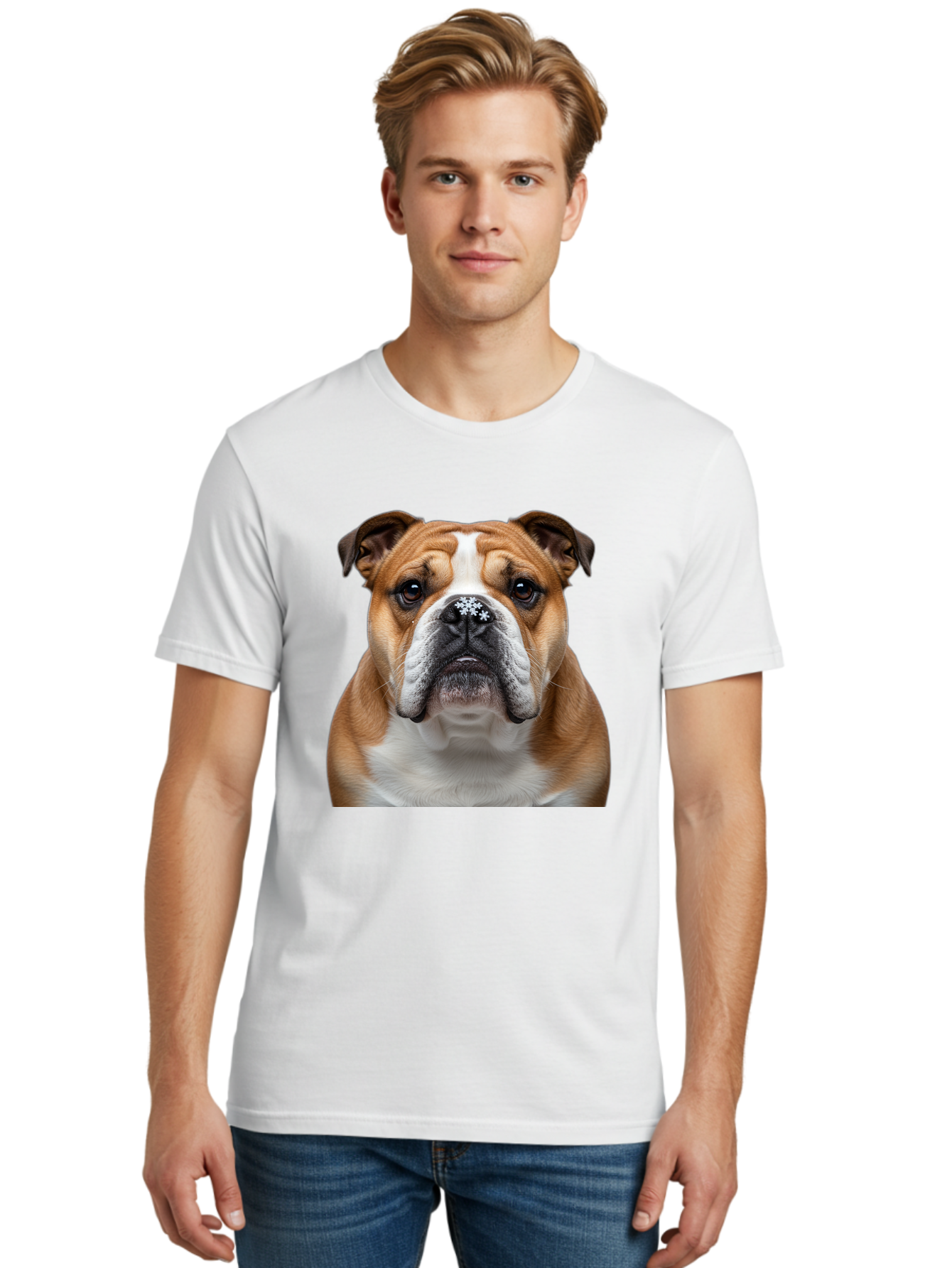 Bulldog-Portrait Men'S Graphic Tee, 100% Cotton, Comfortable Casual Summer Wear, Machine Washable, Vintage Camera, Old Camera, Antique Camera, Black Camera, Classic Photography, Photography Equipment, Nostalgic Device, Film Camera, Camera Art Bak145