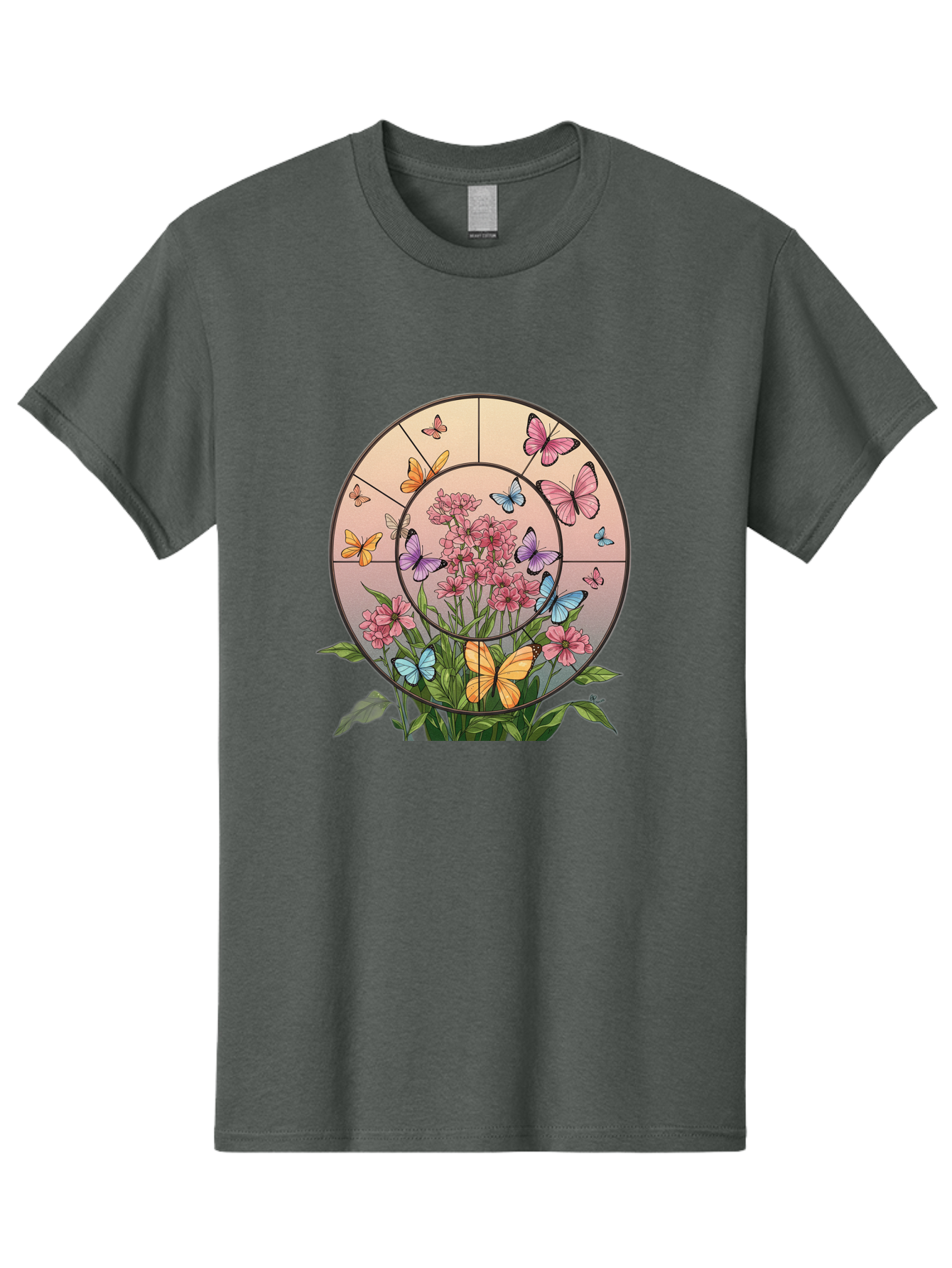 Butterflies-And-Flowers-1 Men'S Graphic Tee, 100% Cotton, Comfortable Casual Summer Wear, Machine Washable, Vintage Camera, Old Camera, Antique Camera, Black Camera, Classic Photography, Photography Equipment, Nostalgic Device, Film Camera, Bak151