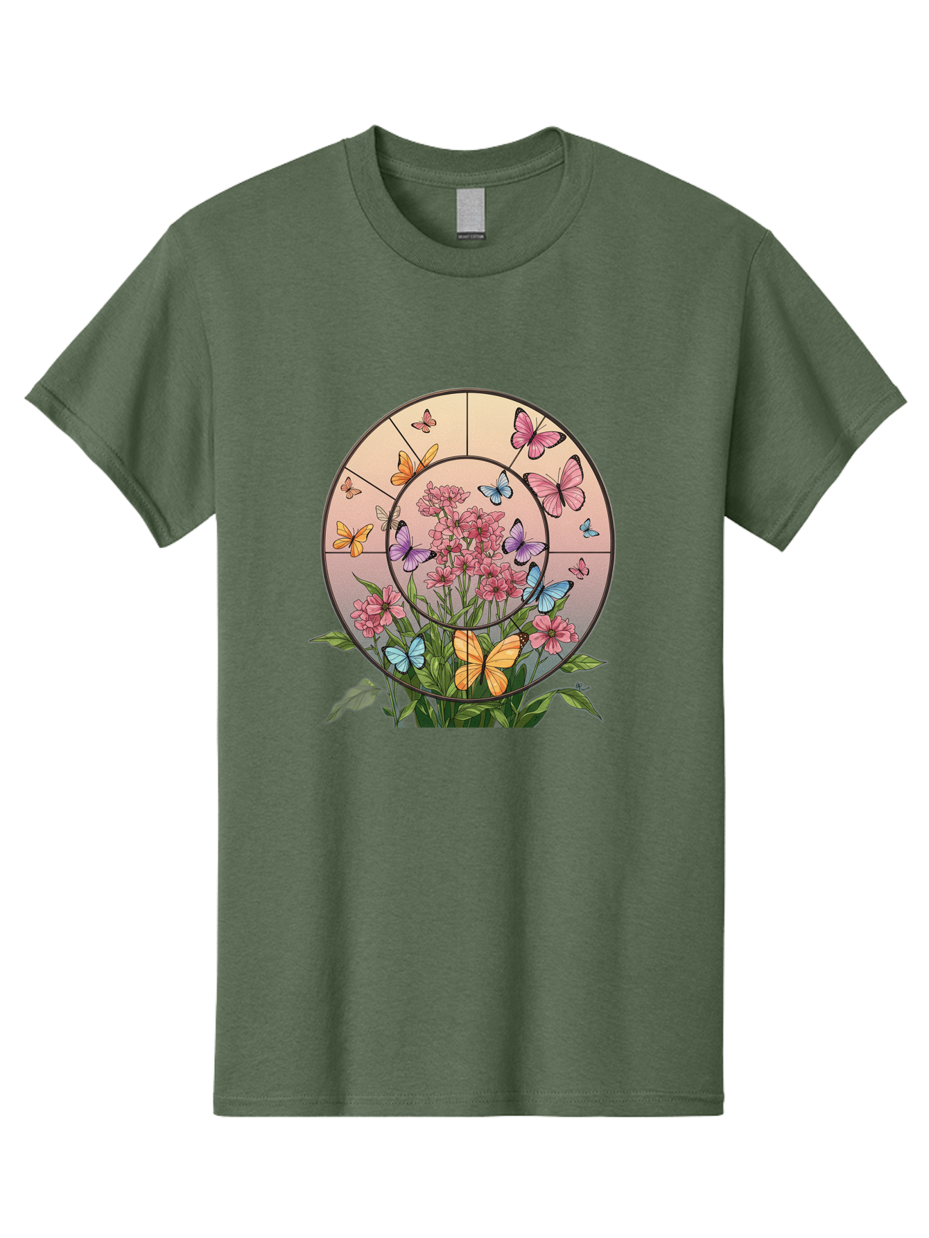 Butterflies-And-Flowers-1 Men'S Graphic Tee, 100% Cotton, Comfortable Casual Summer Wear, Machine Washable, Vintage Camera, Old Camera, Antique Camera, Black Camera, Classic Photography, Photography Equipment, Nostalgic Device, Film Camera, Bak151