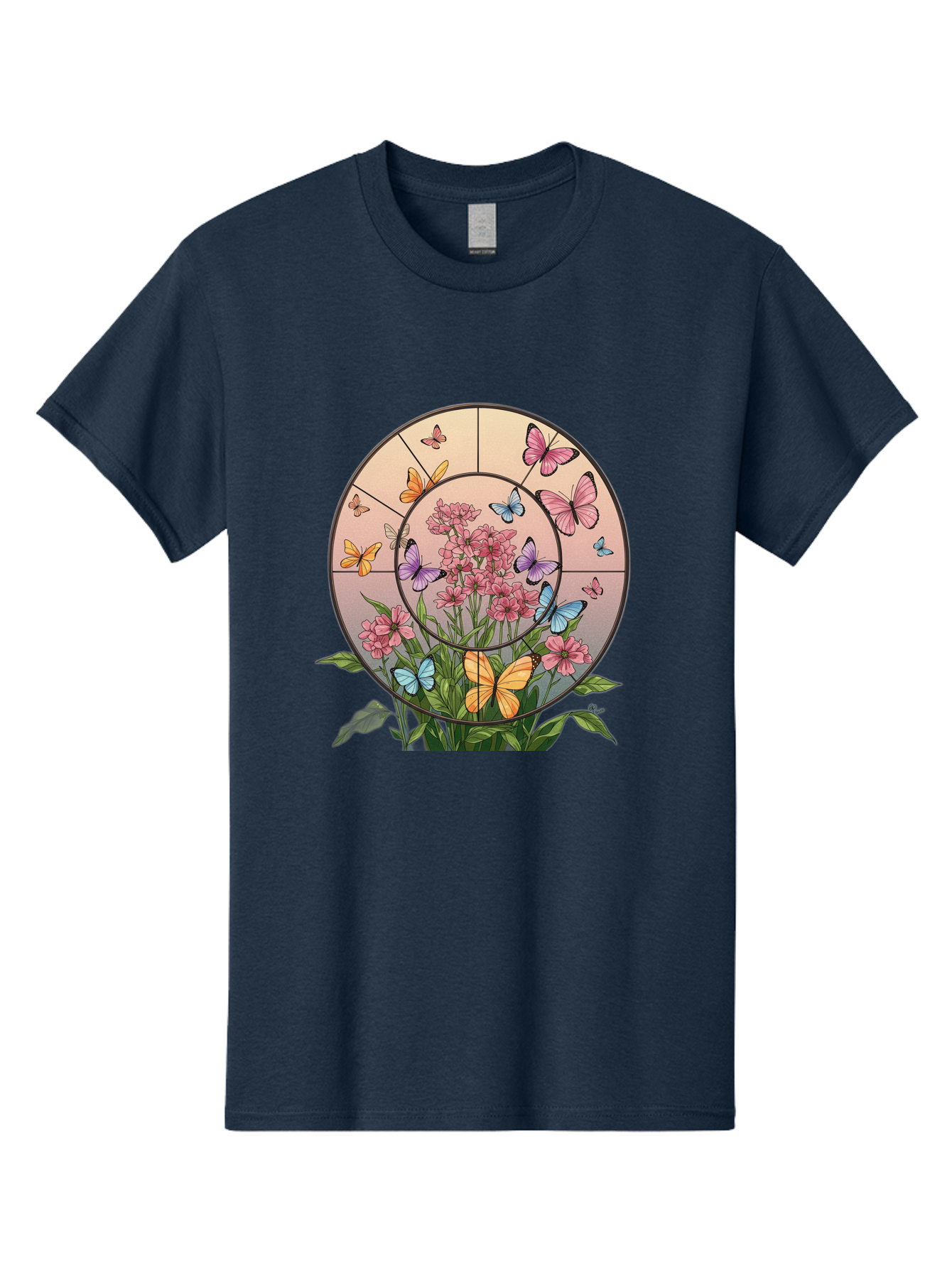 Butterflies-And-Flowers-1 Men'S Graphic Tee, 100% Cotton, Comfortable Casual Summer Wear, Machine Washable, Vintage Camera, Old Camera, Antique Camera, Black Camera, Classic Photography, Photography Equipment, Nostalgic Device, Film Camera, Bak151