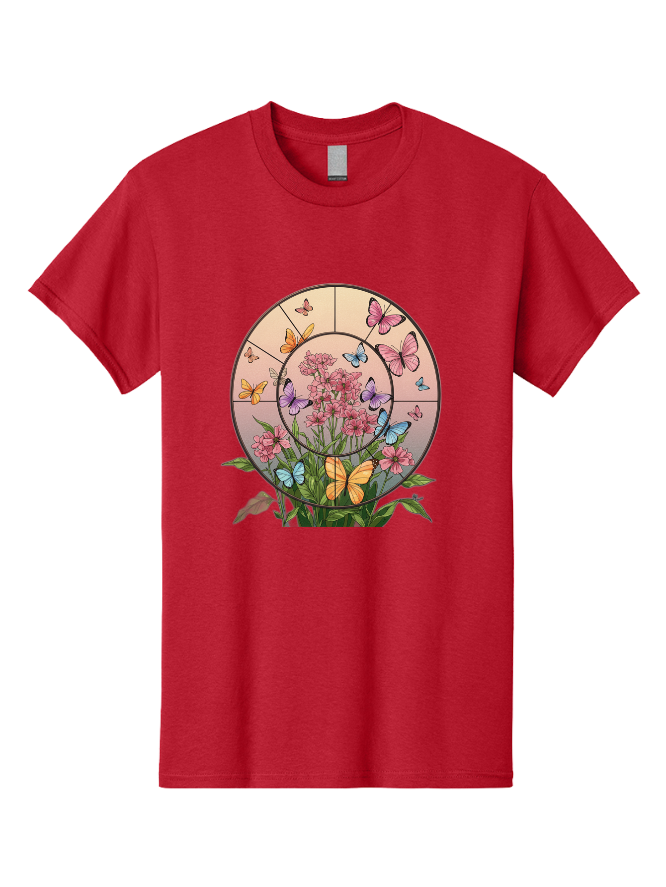 Butterflies-And-Flowers-1 Men'S Graphic Tee, 100% Cotton, Comfortable Casual Summer Wear, Machine Washable, Vintage Camera, Old Camera, Antique Camera, Black Camera, Classic Photography, Photography Equipment, Nostalgic Device, Film Camera, Bak151