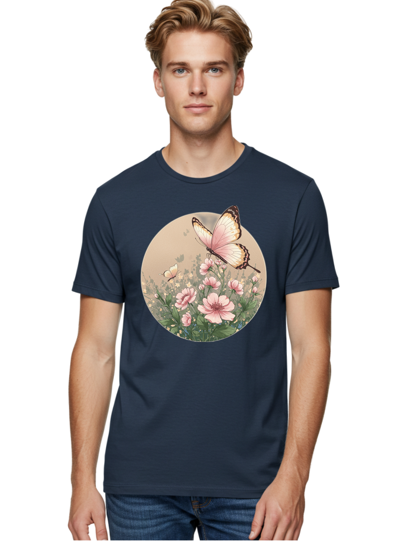 Butterflies-And-Flowers Men'S Graphic Tee, 100% Cotton, Comfortable Casual Summer Wear, Machine Washable, Vintage Camera, Old Camera, Antique Camera, Black Camera, Classic Photography, Photography Equipment, Nostalgic Device, Film Camera, Bak152