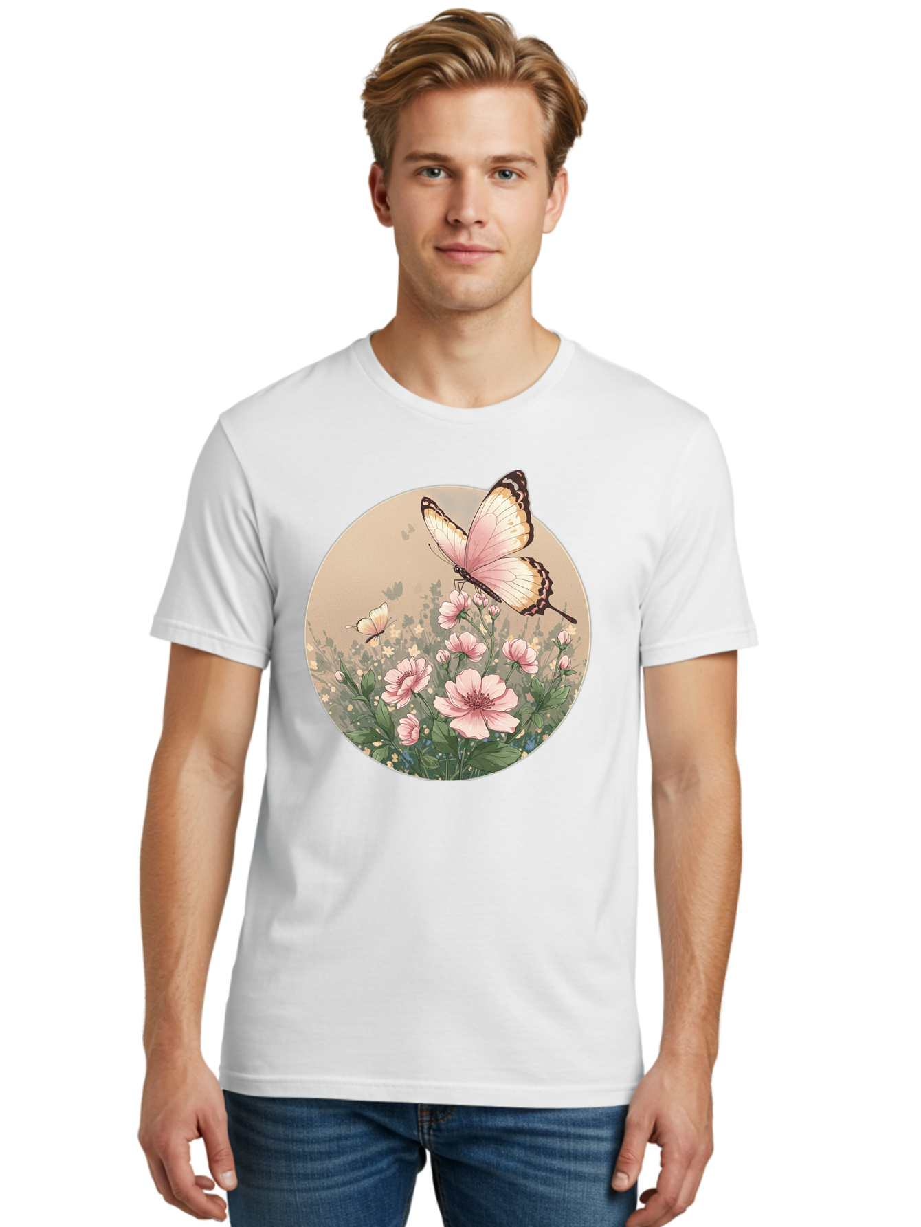 Butterflies-And-Flowers Men'S Graphic Tee, 100% Cotton, Comfortable Casual Summer Wear, Machine Washable, Vintage Camera, Old Camera, Antique Camera, Black Camera, Classic Photography, Photography Equipment, Nostalgic Device, Film Camera, Bak152
