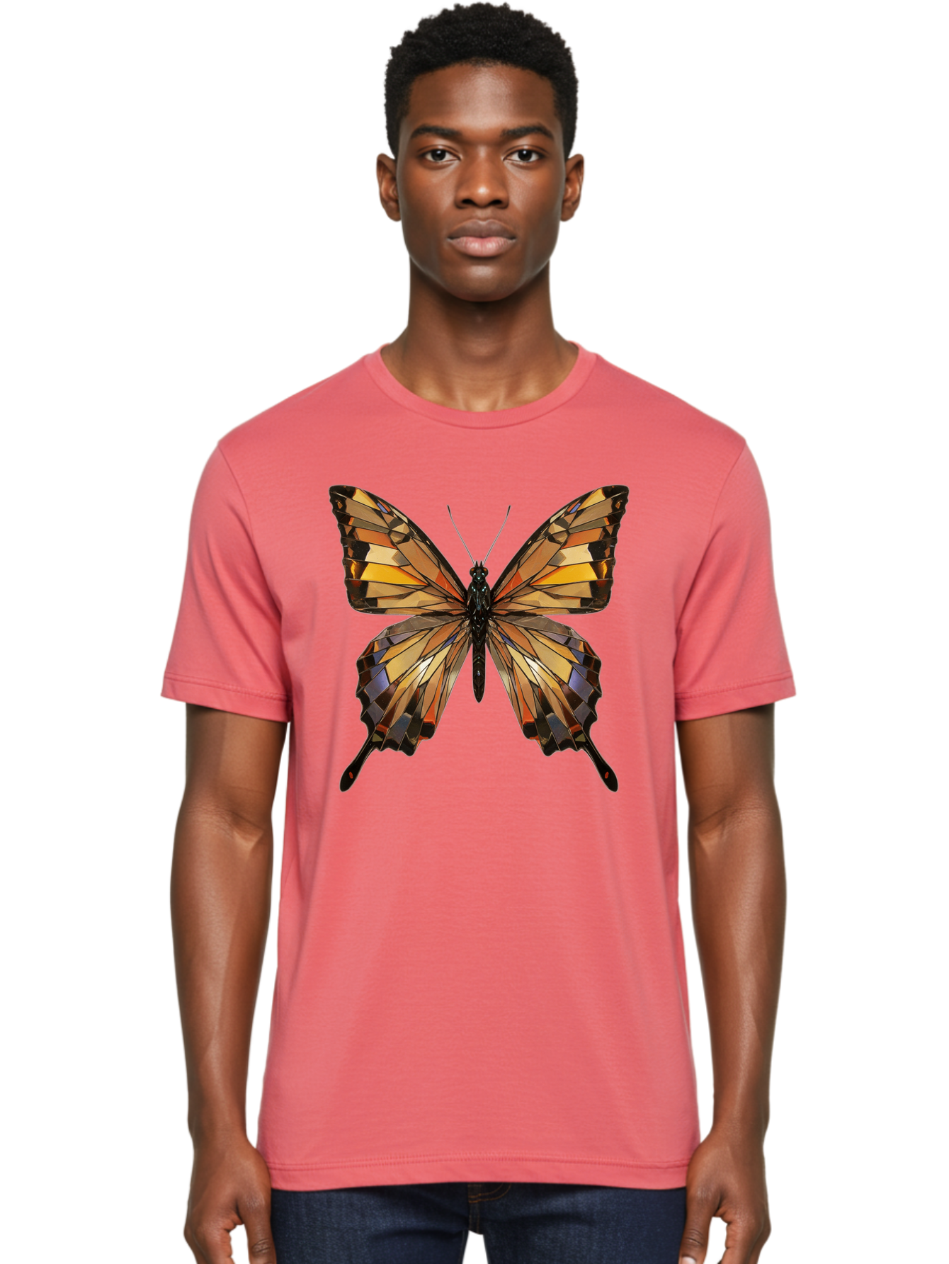 Butterfly-2 Men'S Graphic Tee, 100% Cotton, Comfortable Casual Summer Wear, Machine Washable, Vintage Camera, Old Camera, Antique Camera, Black Camera, Classic Photography, Photography Equipment, Nostalgic Device, Film Camera, Camera Art Bak155