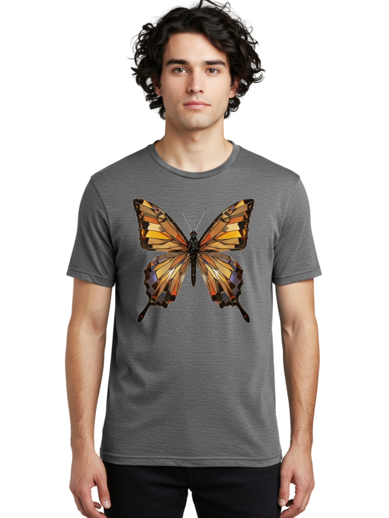 Butterfly-2 Men'S Graphic Tee, 100% Cotton, Comfortable Casual Summer Wear, Machine Washable, Vintage Camera, Old Camera, Antique Camera, Black Camera, Classic Photography, Photography Equipment, Nostalgic Device, Film Camera, Camera Art Bak155