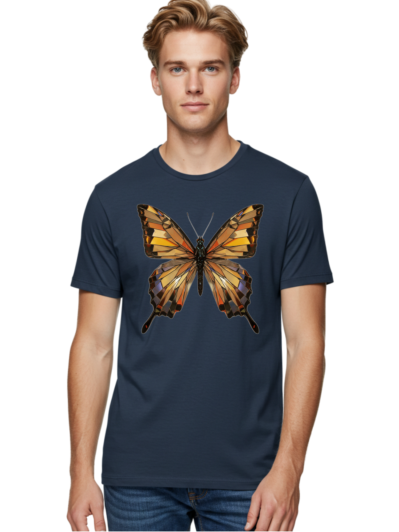 Butterfly-2 Men'S Graphic Tee, 100% Cotton, Comfortable Casual Summer Wear, Machine Washable, Vintage Camera, Old Camera, Antique Camera, Black Camera, Classic Photography, Photography Equipment, Nostalgic Device, Film Camera, Camera Art Bak155