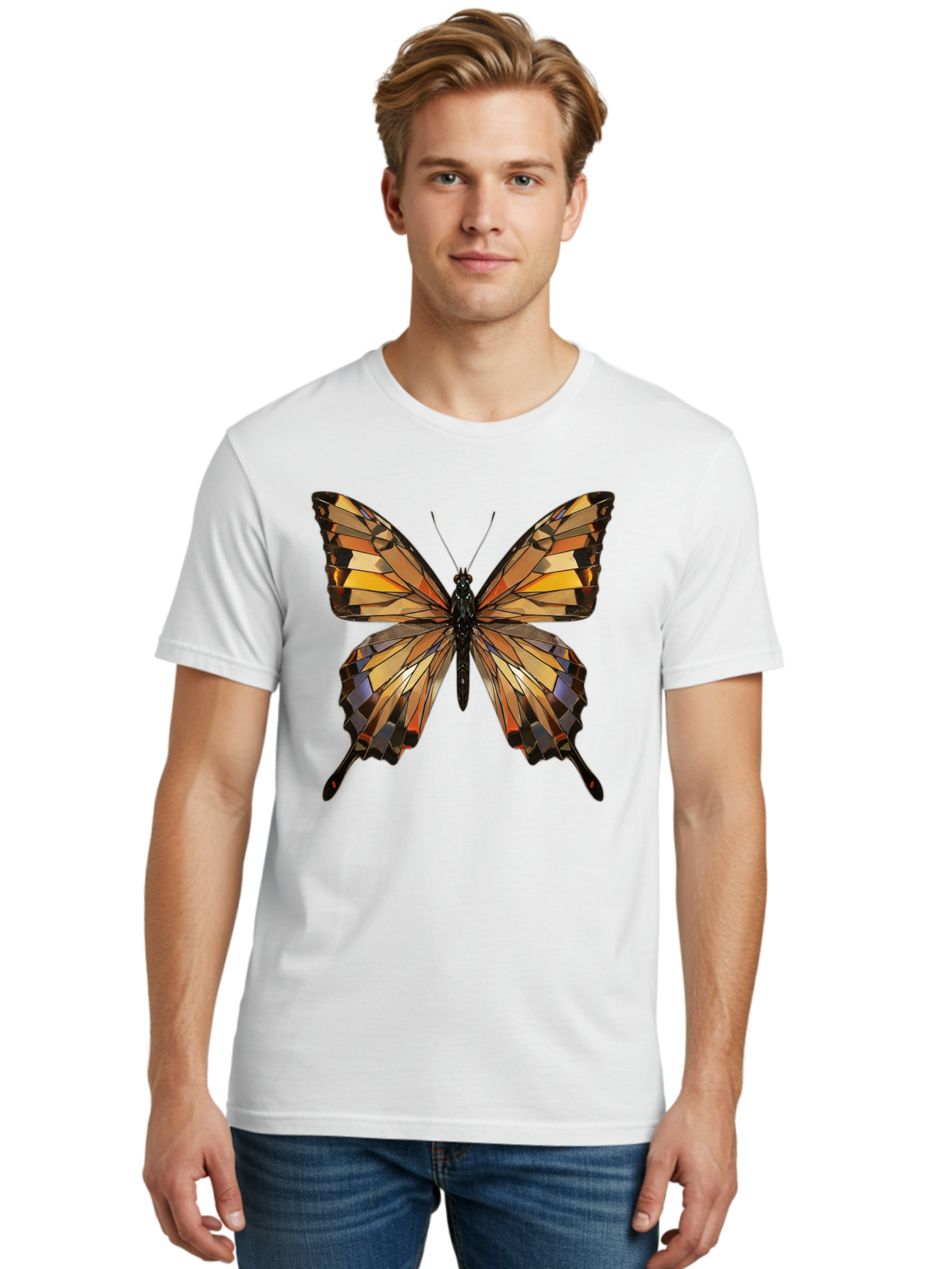 Butterfly-2 Men'S Graphic Tee, 100% Cotton, Comfortable Casual Summer Wear, Machine Washable, Vintage Camera, Old Camera, Antique Camera, Black Camera, Classic Photography, Photography Equipment, Nostalgic Device, Film Camera, Camera Art Bak155