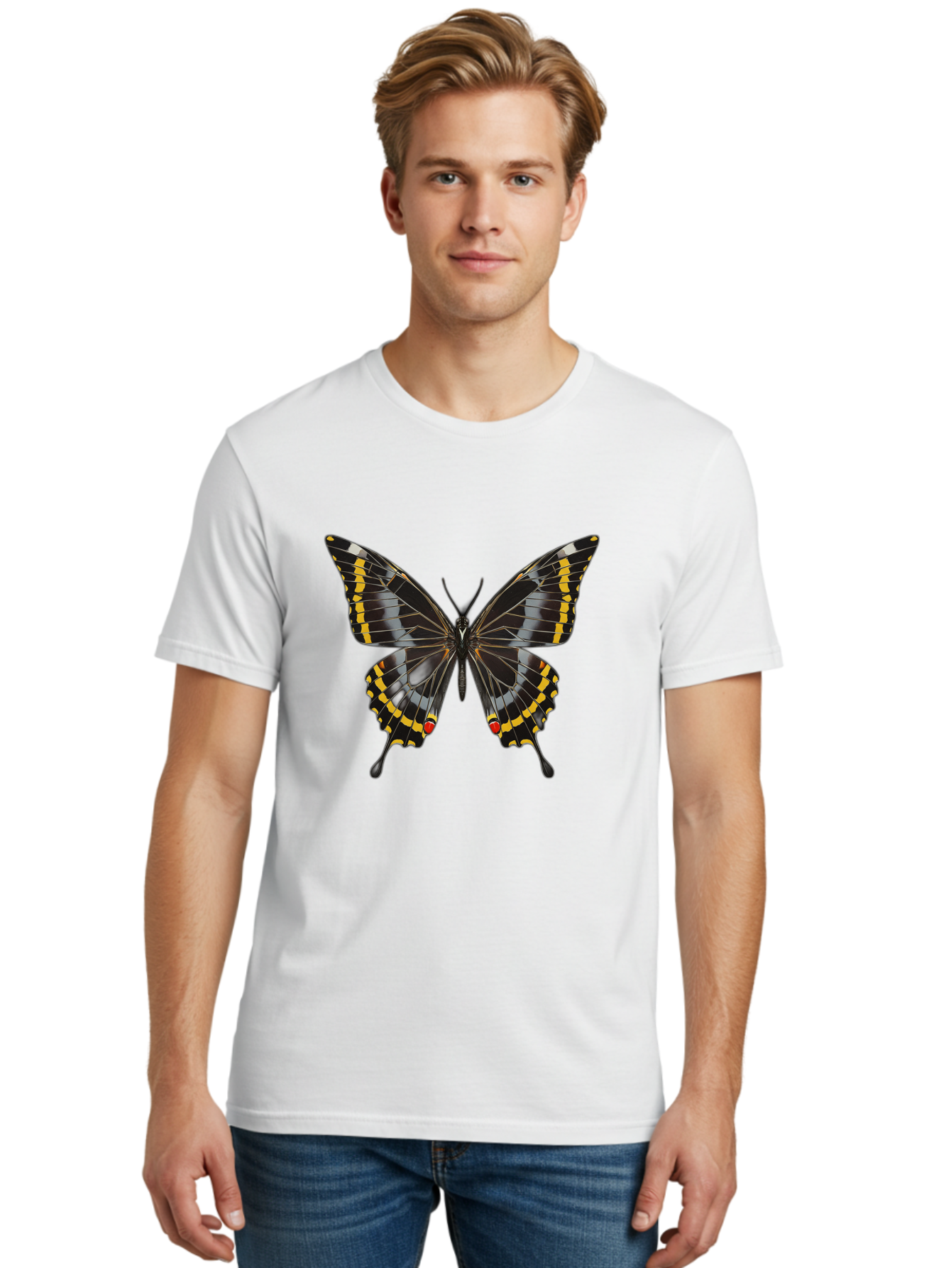 Butterfly-3 Men'S Graphic Tee, 100% Cotton, Comfortable Casual Summer Wear, Machine Washable, Vintage Camera, Old Camera, Antique Camera, Black Camera, Classic Photography, Photography Equipment, Nostalgic Device, Film Camera, Camera Art Bak156