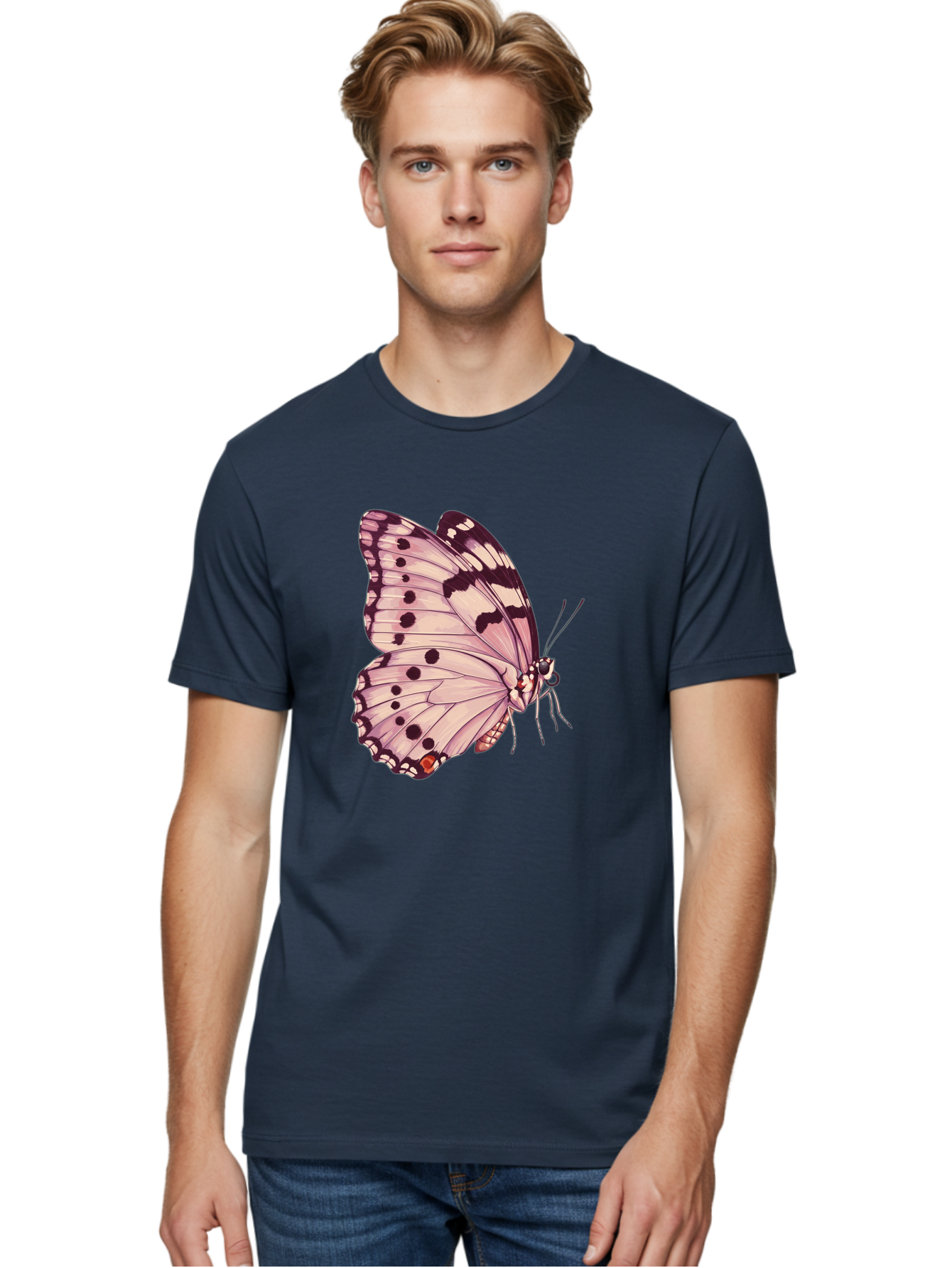 Butterfly Men'S Graphic Tee, 100% Cotton, Comfortable Casual Summer Wear, Machine Washable, Vintage Camera, Old Camera, Antique Camera, Black Camera, Classic Photography, Photography Equipment, Nostalgic Device, Film Camera, Camera Art Bak165