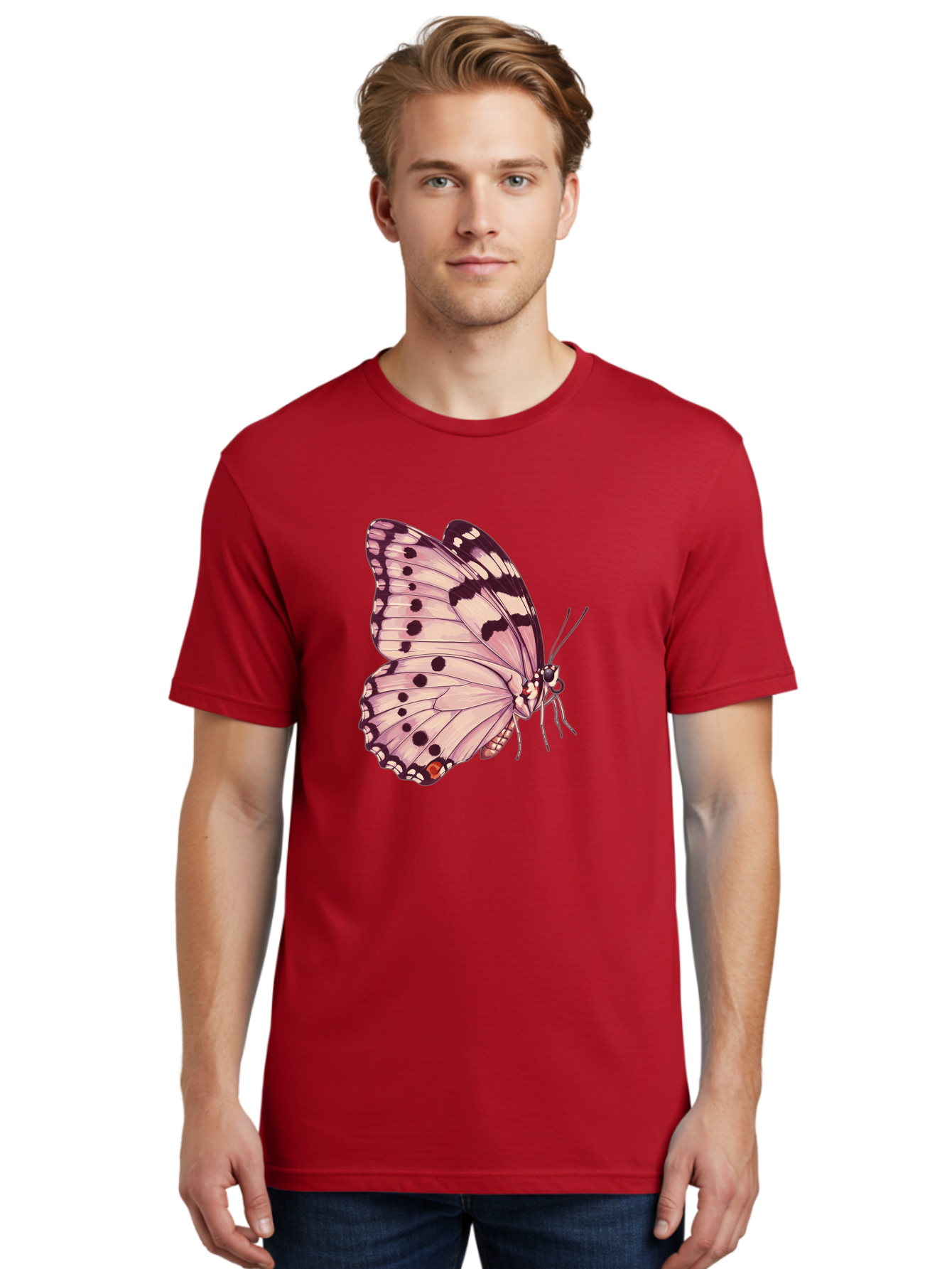 Butterfly Men'S Graphic Tee, 100% Cotton, Comfortable Casual Summer Wear, Machine Washable, Vintage Camera, Old Camera, Antique Camera, Black Camera, Classic Photography, Photography Equipment, Nostalgic Device, Film Camera, Camera Art Bak165