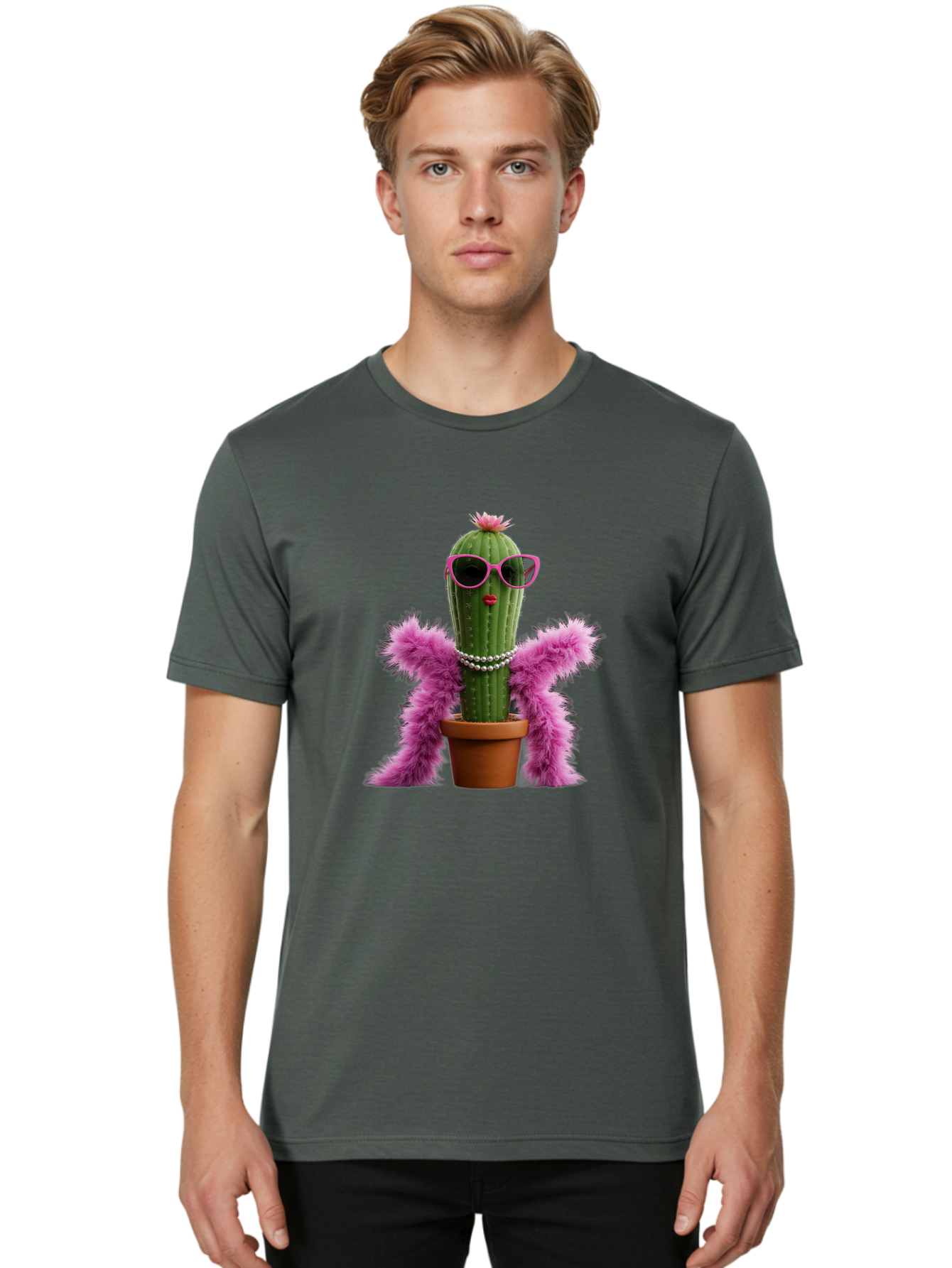 Cactus-With-Pink-Sunglasses Men'S Graphic Tee, 100% Cotton, Comfortable Casual Summer Wear, Machine Washable, Vintage Camera, Old Camera, Antique Camera, Black Camera, Classic Photography, Photography Equipment, Nostalgic Device, Film Camera, Bak167
